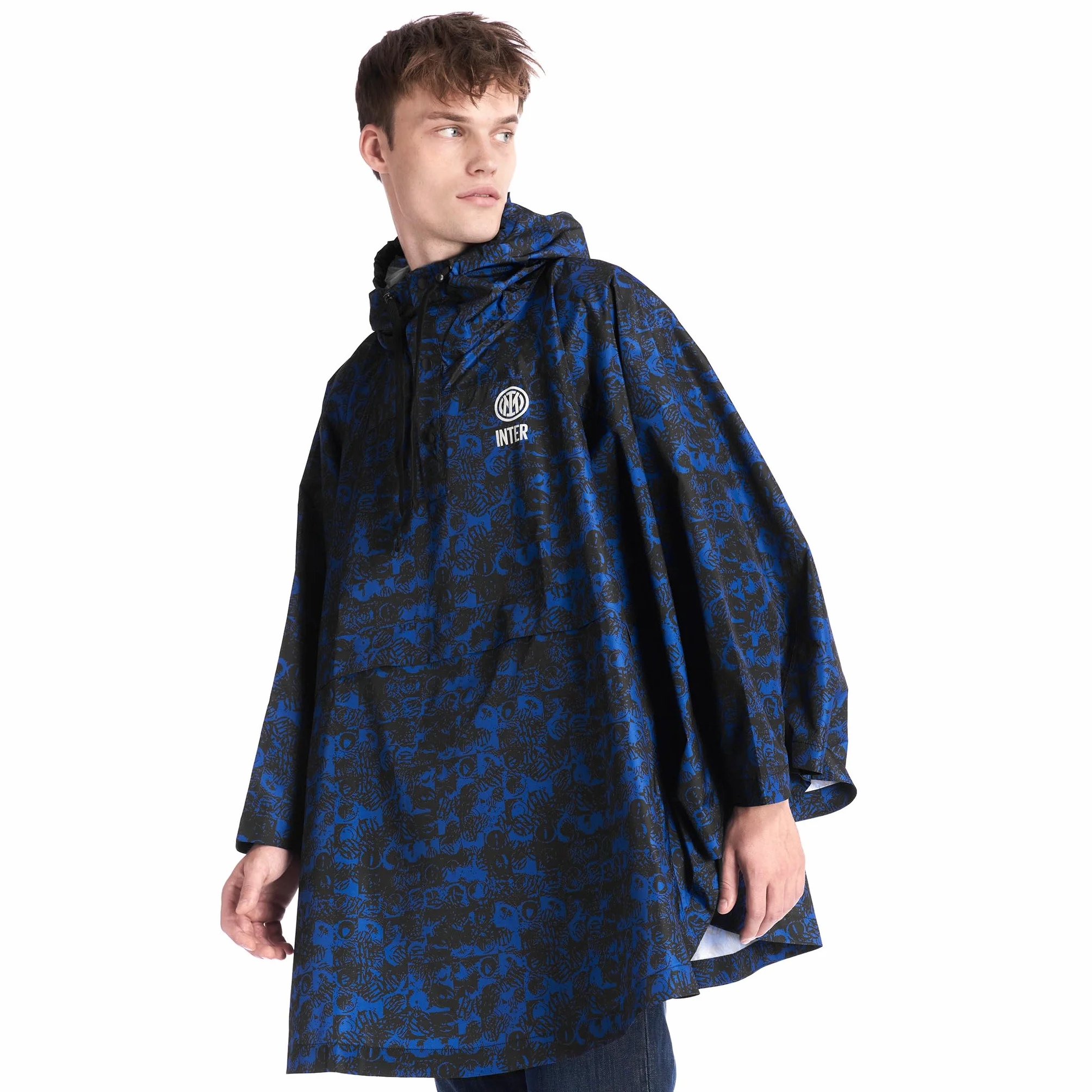 Inter - Giacca/Poncho Impermeabile, Collezione Esclusiva Rain, Unisex-Adulto, Adatta per Tutte le Stagioni e Occasioni, Prodotto Ufficiale