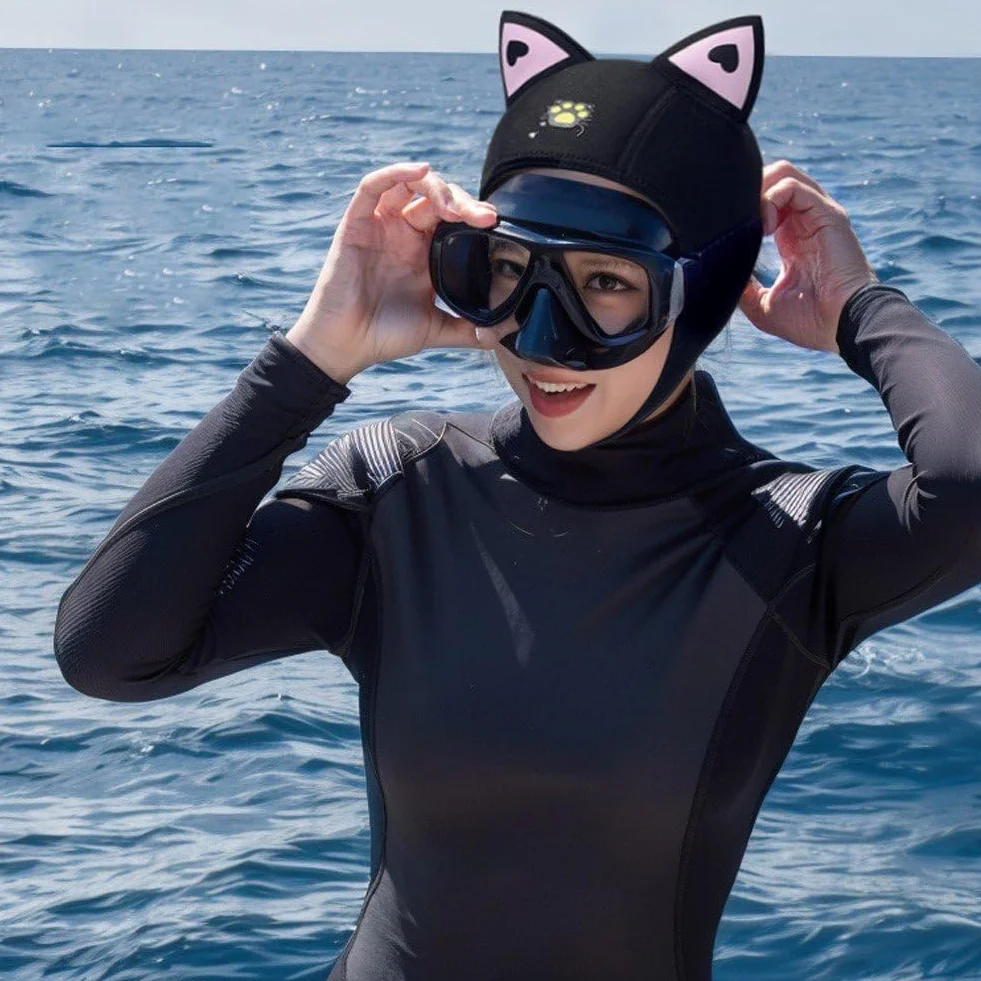 Cappello Snorkeling 3mm Neoprene Subacqueo Ispessito per Immersioni Surf