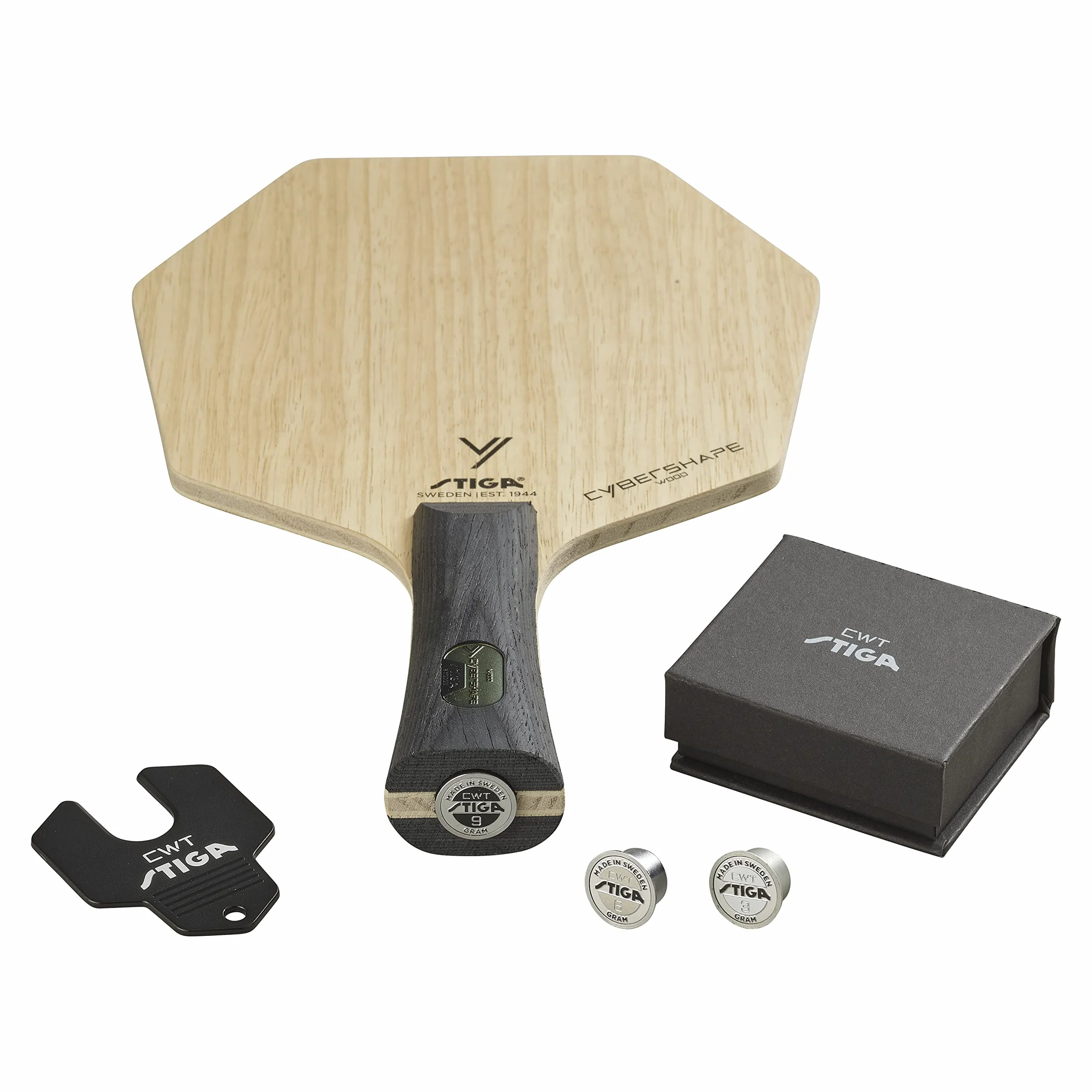 Stiga Telaio in Legno da Tennis Tavolo per Esperti Cybershape Wood con CWT Custom Weight Technology