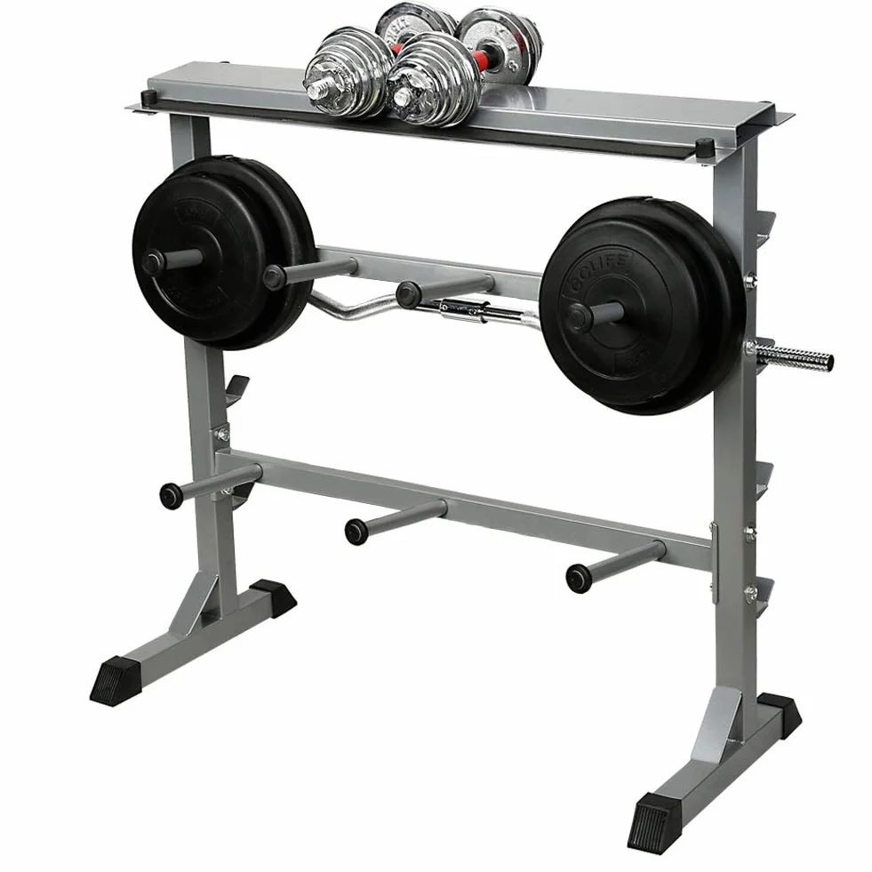 CCLIFE Rastrelliera Manubri Porta Dischi Pesi Manubri Supporto bilanciere per Palestra Casa Carico Massimo 300-400 kg-ZERRO