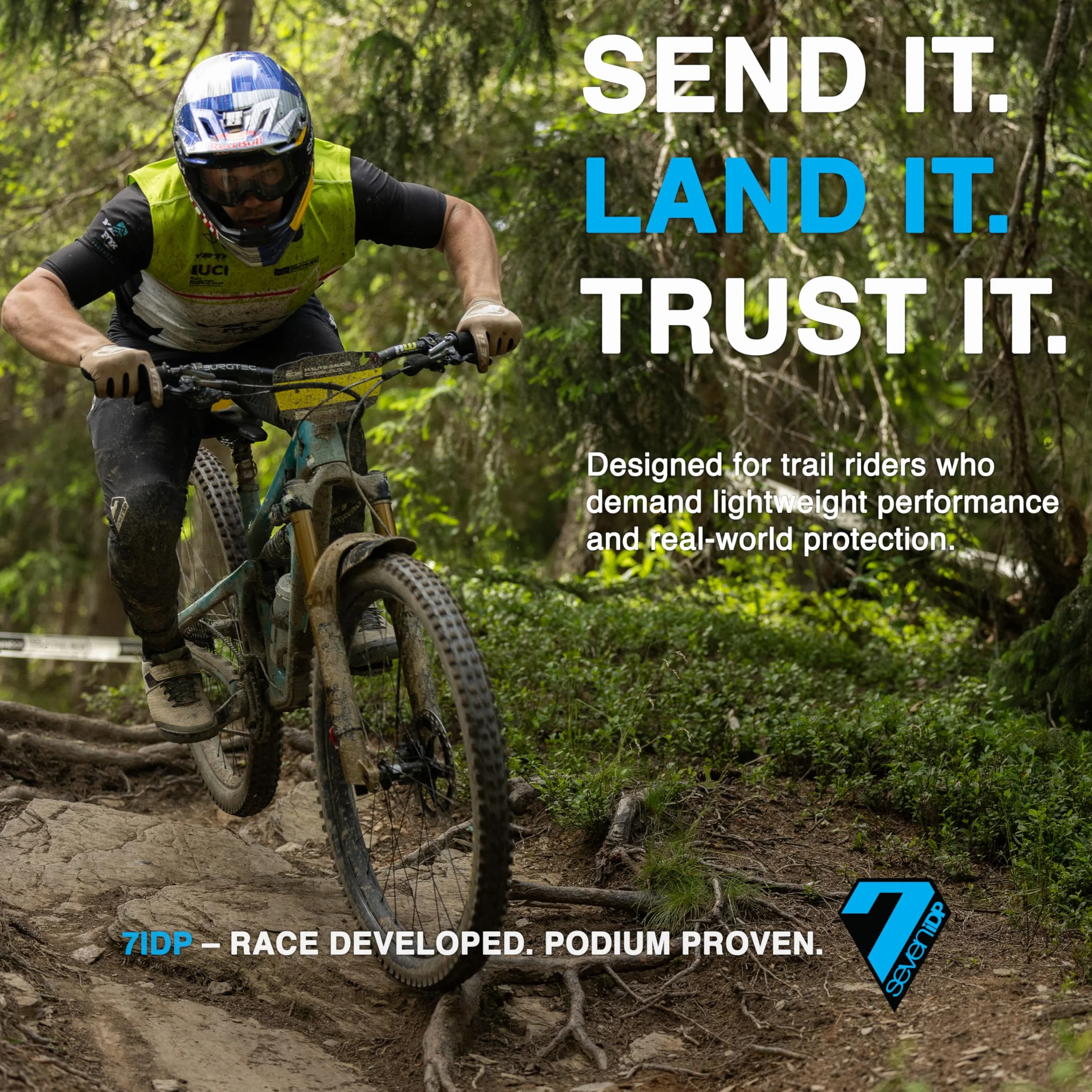 7iDP Transition Ginocchiere Leggere Protettive MTB Enduro Trail Nero Blu