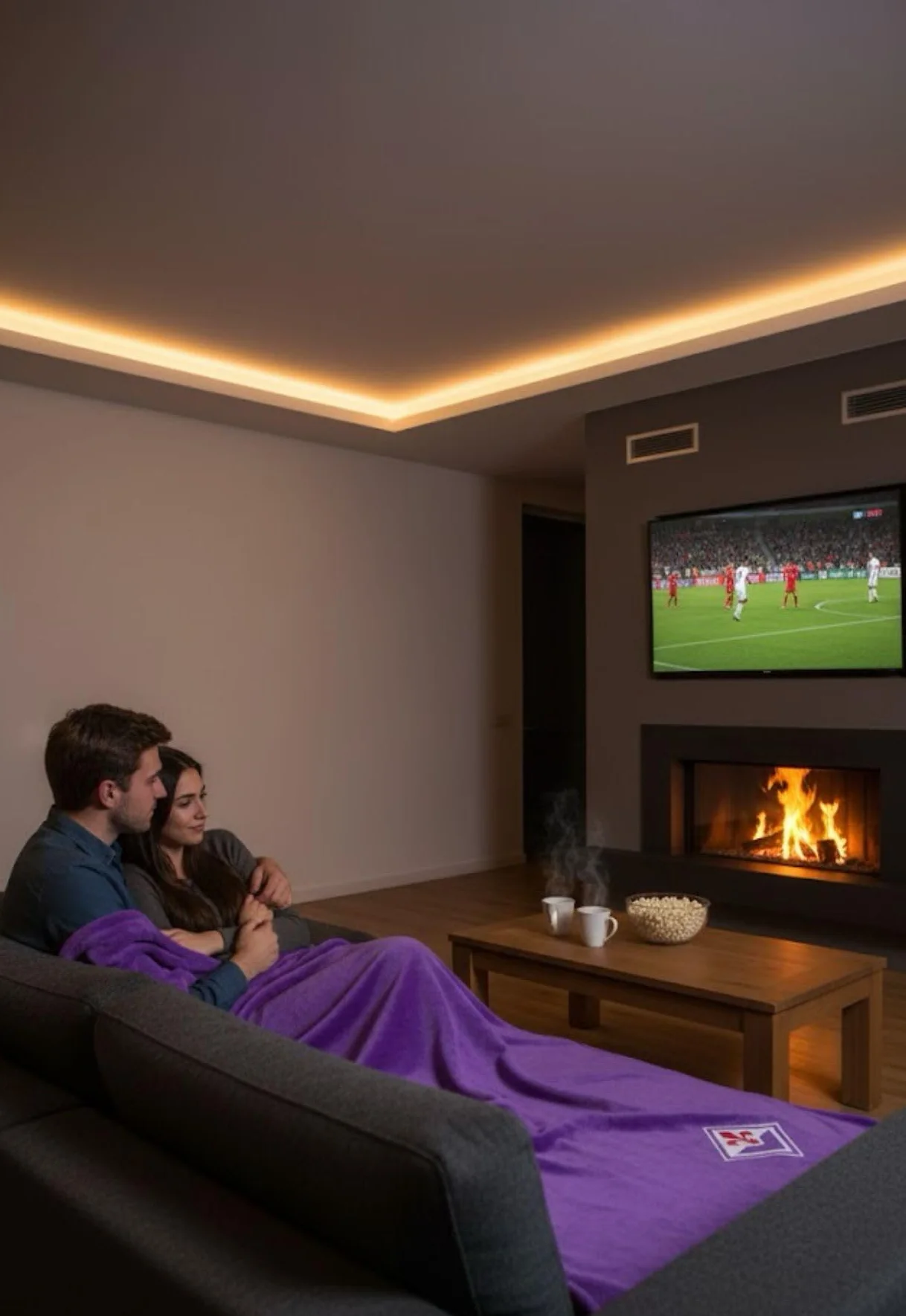 ACF Fiorentina Plaid w polarze koralowym 100x150cm