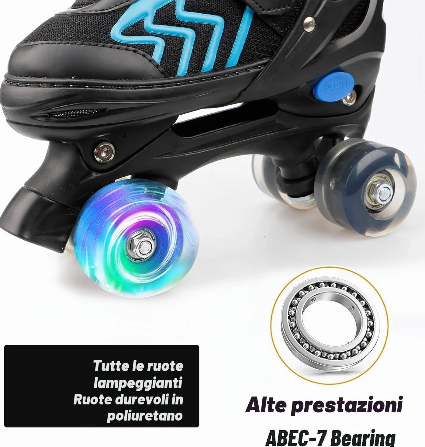 Pattini a Rotelle per Bambini Regolabili con Ruote Luminose, Pattini a Rotelle per Ragazze e Ragazzi, per Interni, Esterni e Tempo Libero, Design Traspirante