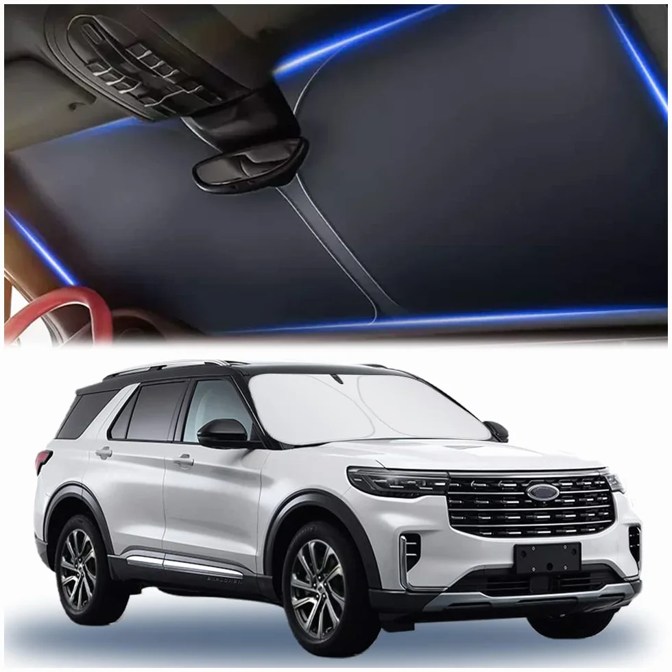 Protezione Solare Spessa Parasole Auto con Sacchetto,Mantenere Accessori Auto Interno Freschi,Solare Generale Parasole Auto Parabrezza Interno per Auto Fuoristrada Veicoli Camion (L: 145x80cm)