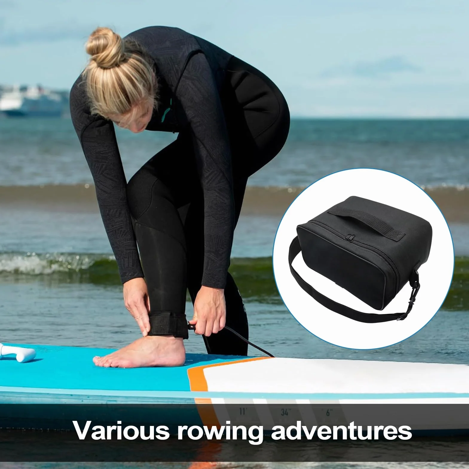 Borsa Per Pompa Gonfiabile Zaino Pagaia Vettore Elettrico Pummp Spazioso Portatile Cinghie Regolabili Attrezzature Sportive All'aperto Sport Acquatici