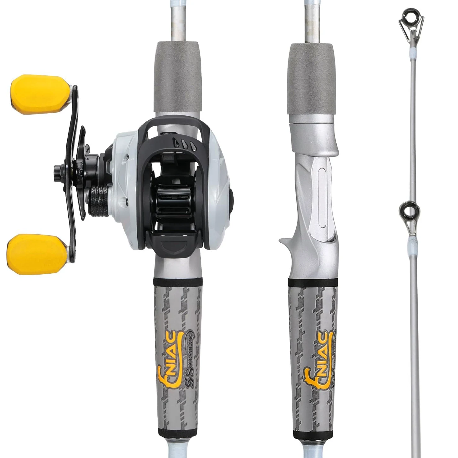 Sougayilang Spinning&Casting - Canne da pesca con grafite, 2 spazi vuoti, mulinello da pesca per pesce persico