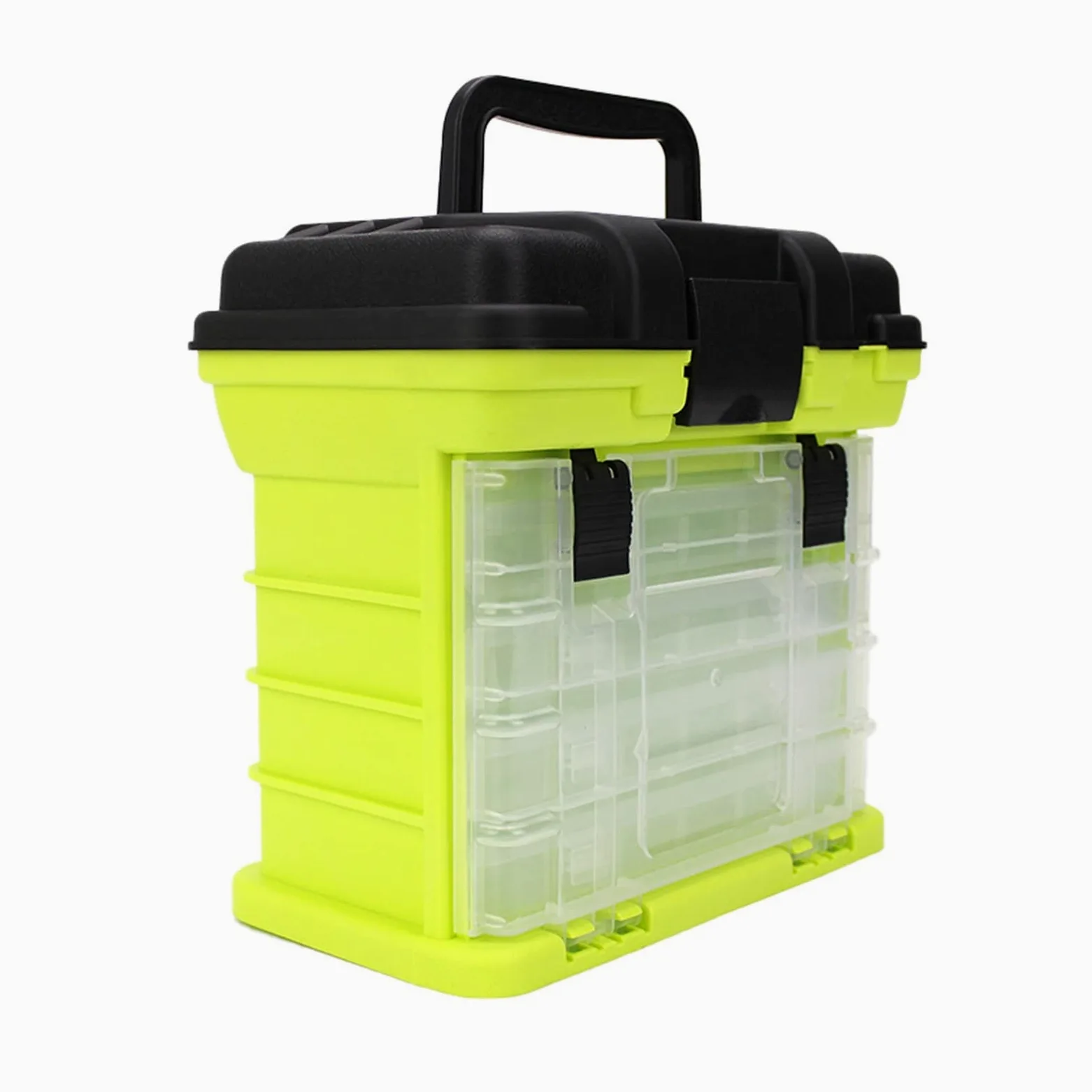 Scatola Porta-Attrezzi da Pesca a 4 Strati, Contenitore per Esche, Attrezzi da Pesca, Manico in plastica PP+ABS, ami, lenze, Custodia