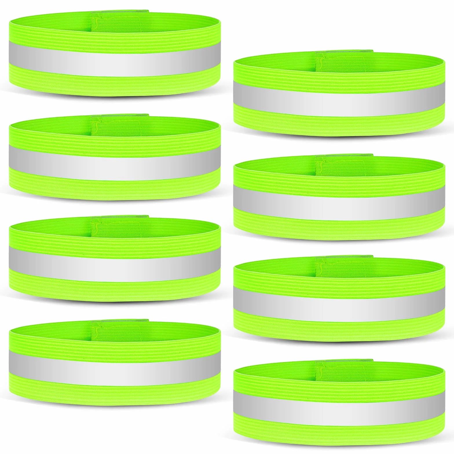 Bracciale Riflettente Alta Visibilità Regolabile per Ciclismo Corsa Caviglia Polso