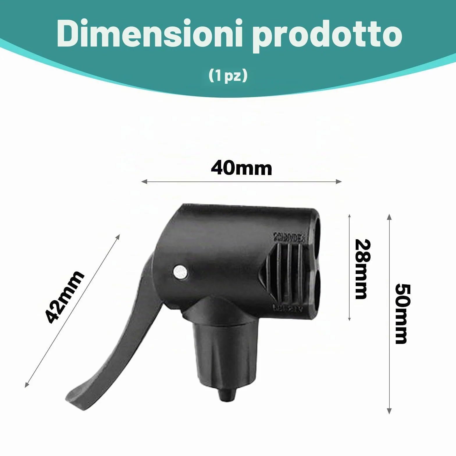 Testina di Pompa Universale per Biciclette, Compatibile con Pompe Beto, Doppia Testa con Leva di Bloccaggio