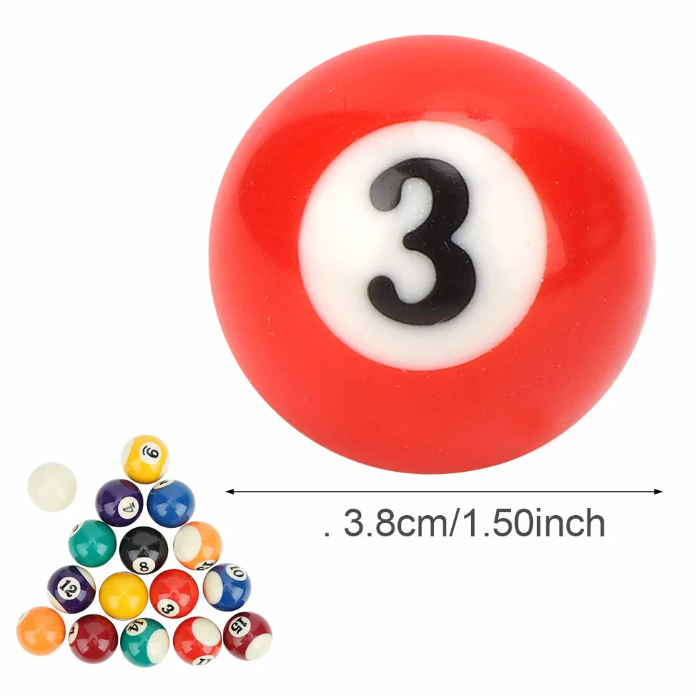 MAGT Palla da Biliardo in Resina, 16PCS 38 mm Mini Set Biliardo Americano