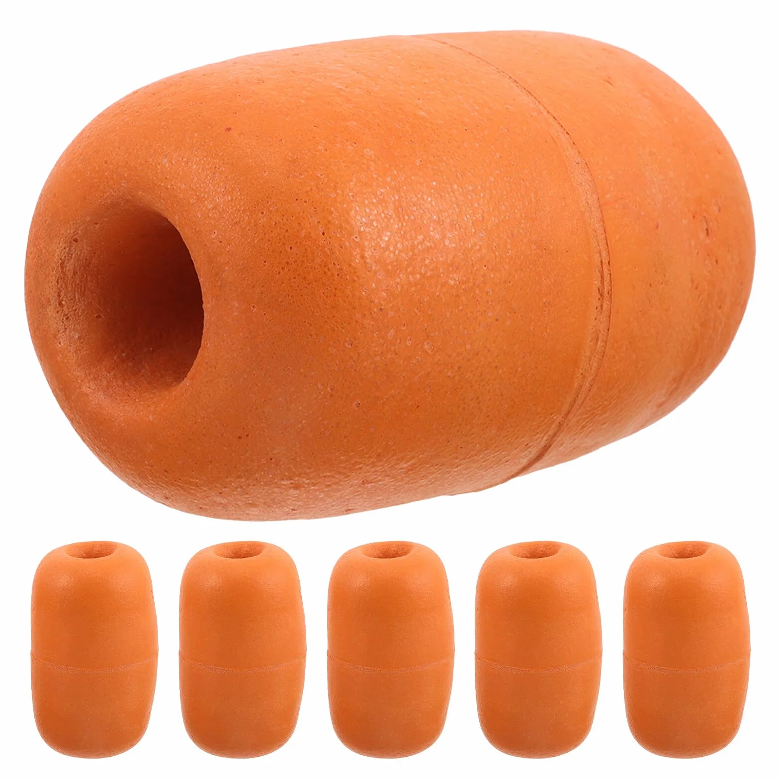 Boa Galleggiante Ovale in PVC Arancione per Pesca Marina 6 Pezzi Resistenza UV