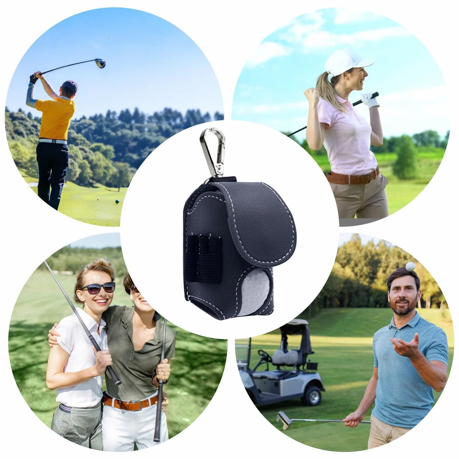 Borsa per il trasporto di palline da golf con chiusura magnetica, per allenamento e competizione