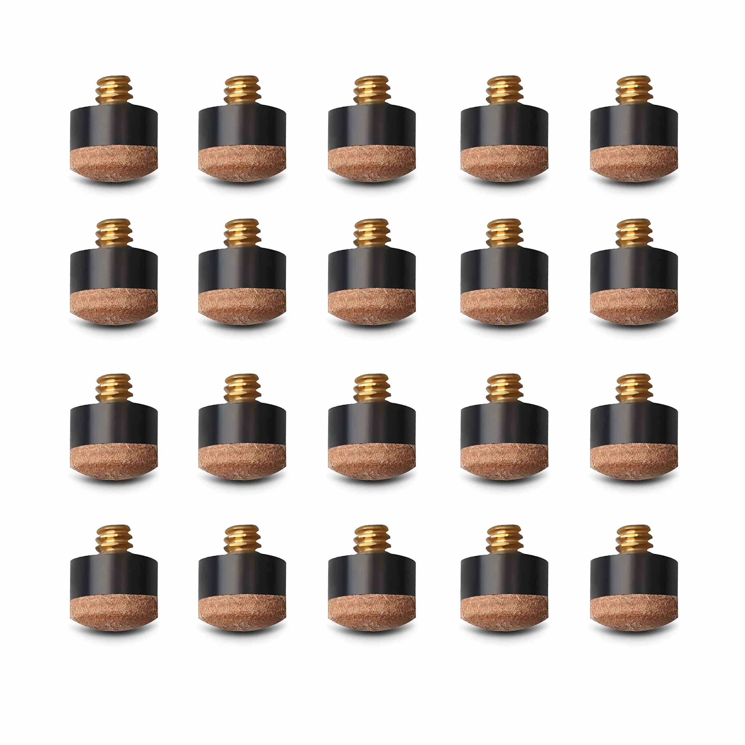 Punte per Stecche da Biliardo 10mm in Pelle con Vite in Ottone - Scatola 20 Pezzi