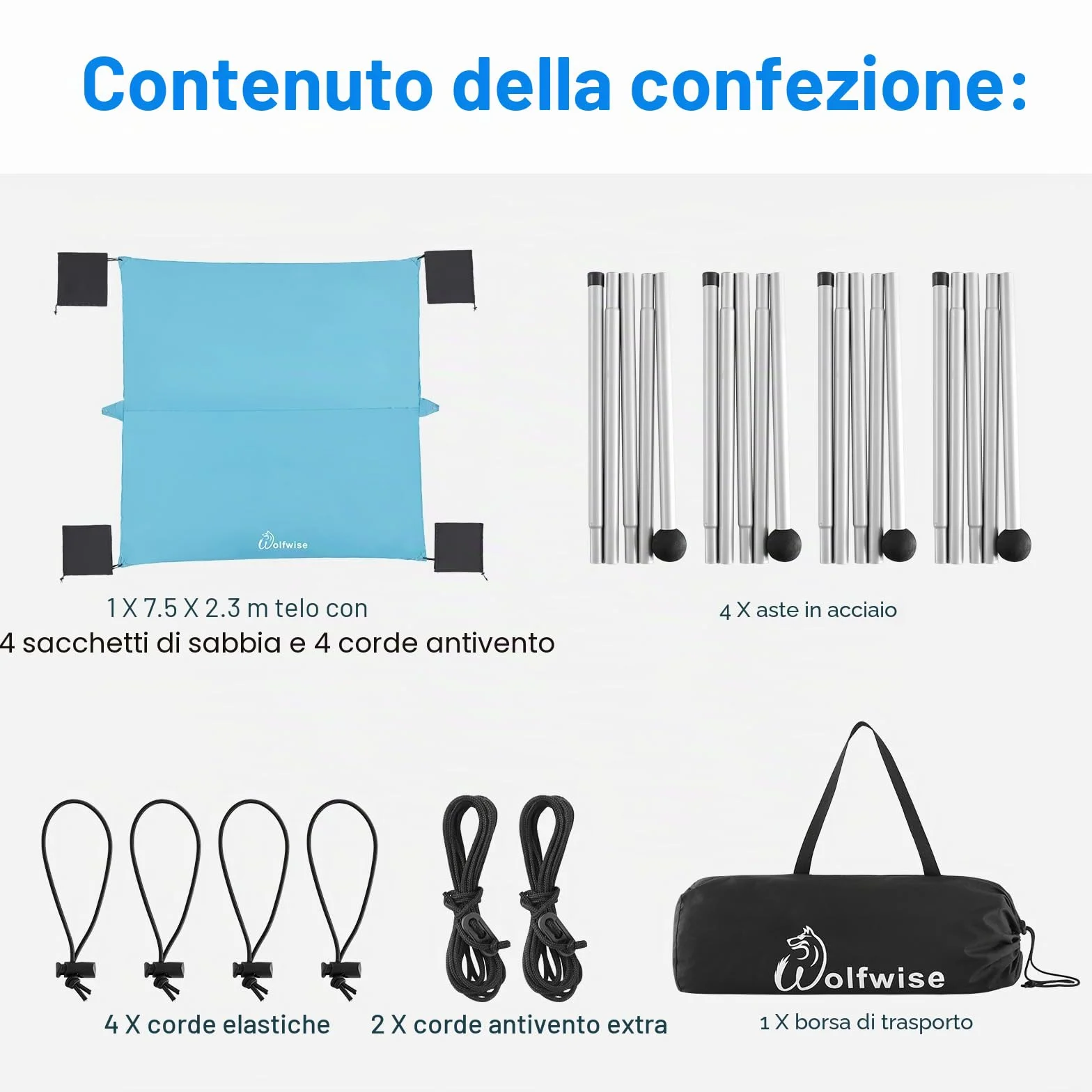 WolfWise Tenda da Spiaggia con Protezione Solare UPF50+