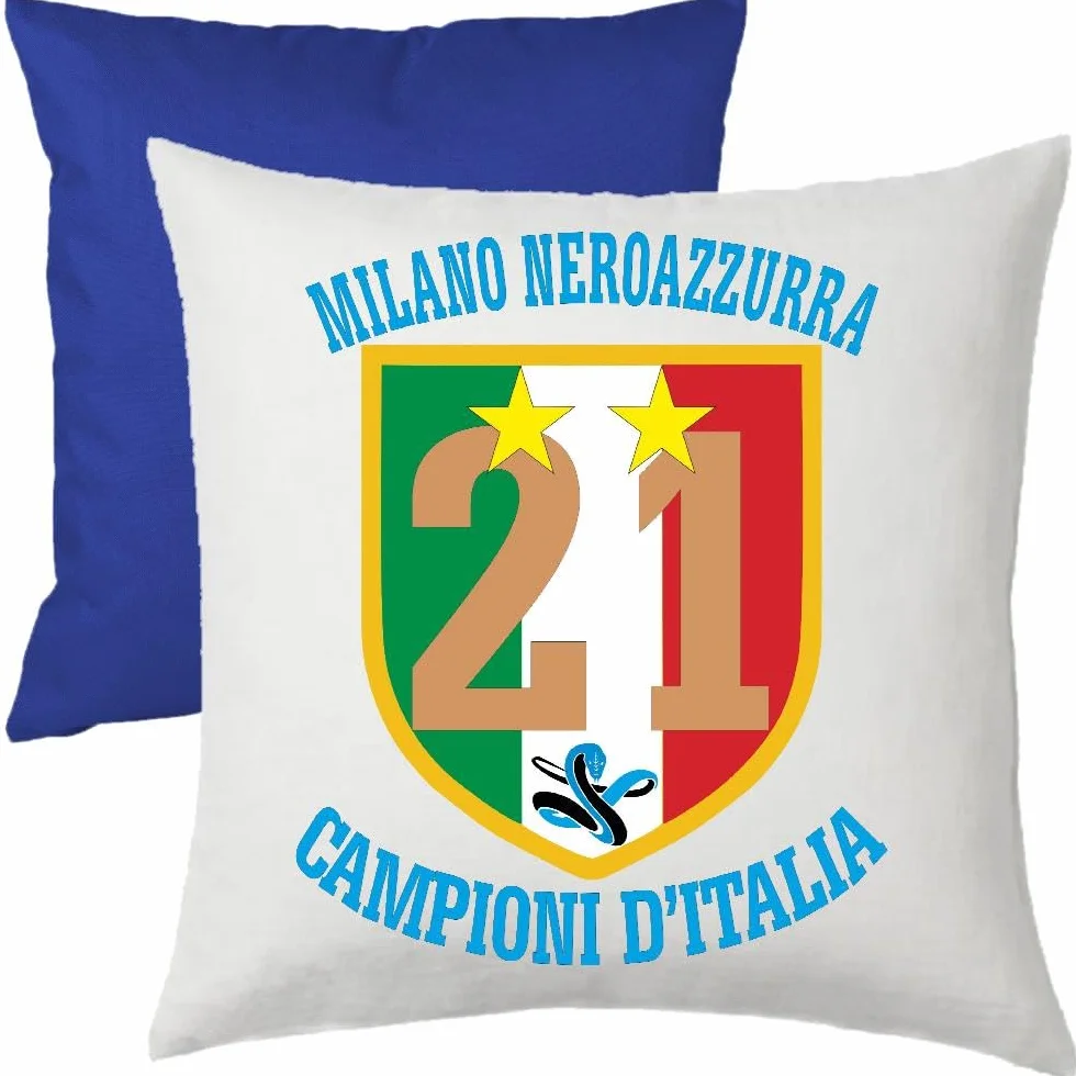 Cuscino Calcio Scudetto Inter-Nazionale Campioni D'Italia 2025/2026 21 Scudetti Seconda Stella 38x38 cm