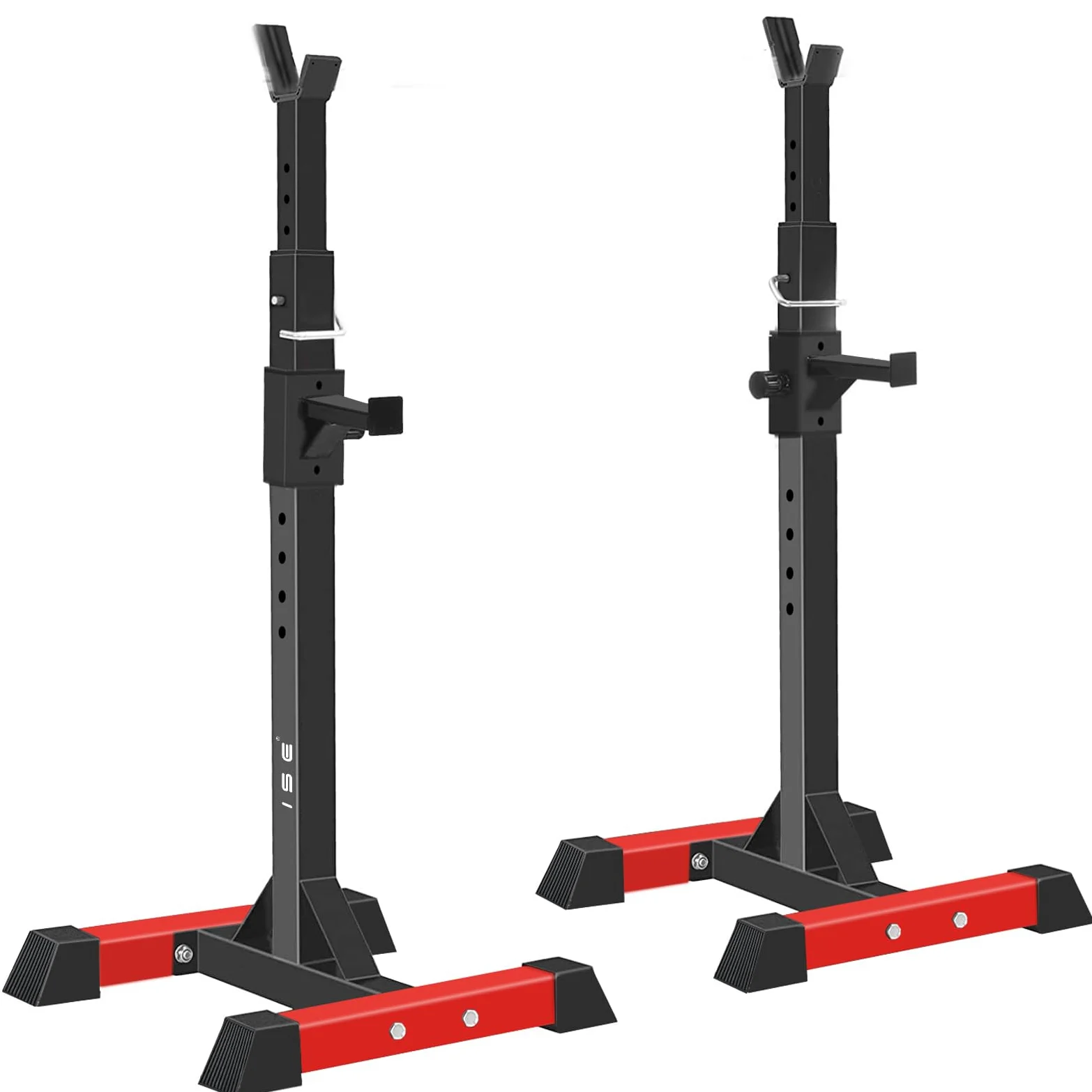 ISE Supporto Bilanciere per Casa, Porta Bilanciere Rack Multifunzione Palestra Rastrelliera Squat Rack con Altezza Regolabile per Panca