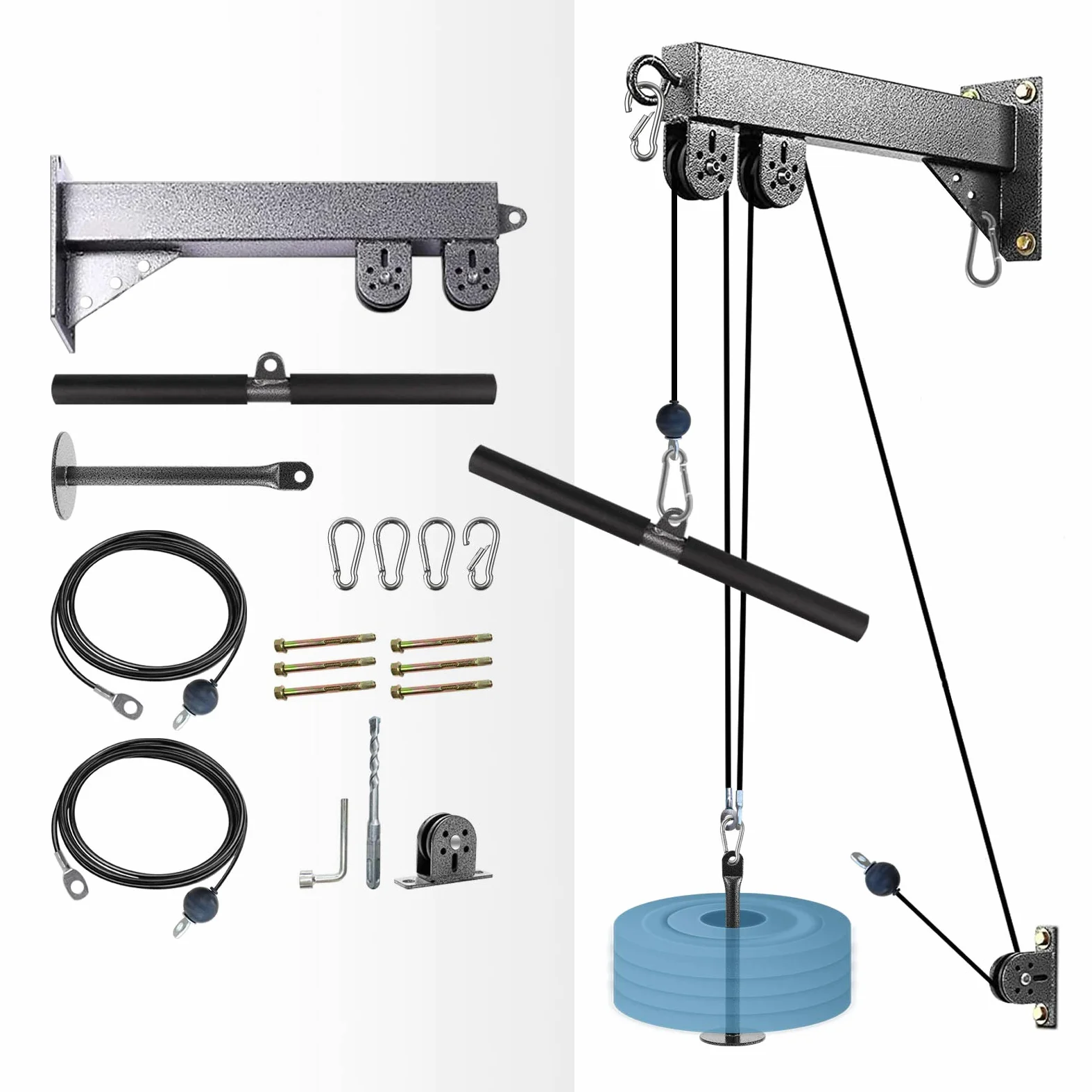 Generisch Sistema di Pulegge a Parete per Fitness, Sistema di Cavi per Pesi per Palestra, Macchina per LAT Pull Down e Low Row, Attrezzatura per Stazione Cavi