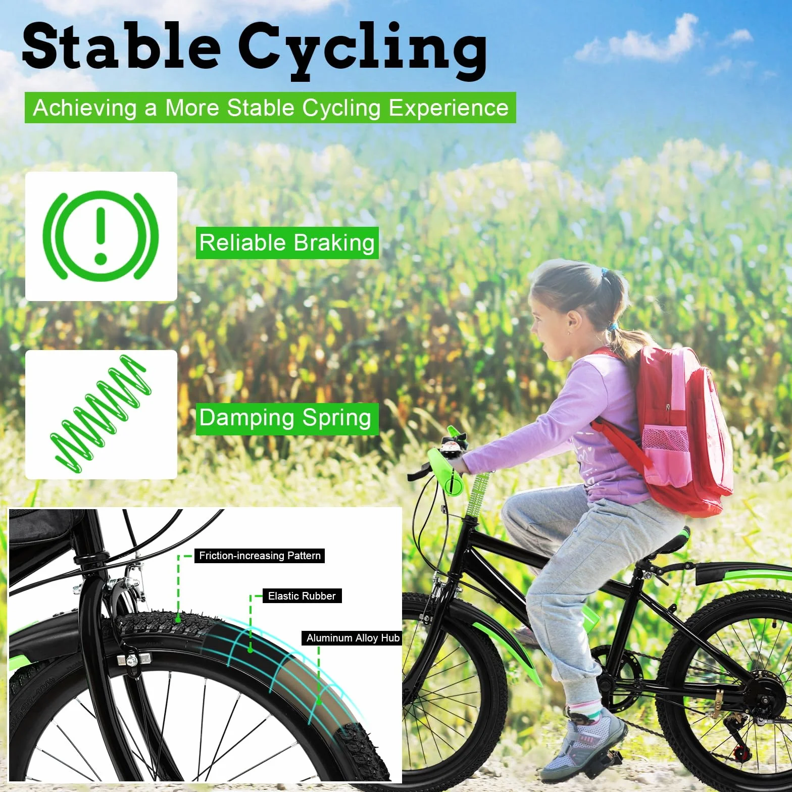 Bicicletta per Bambini 20 Pollici 7 Marce Mountain Bike