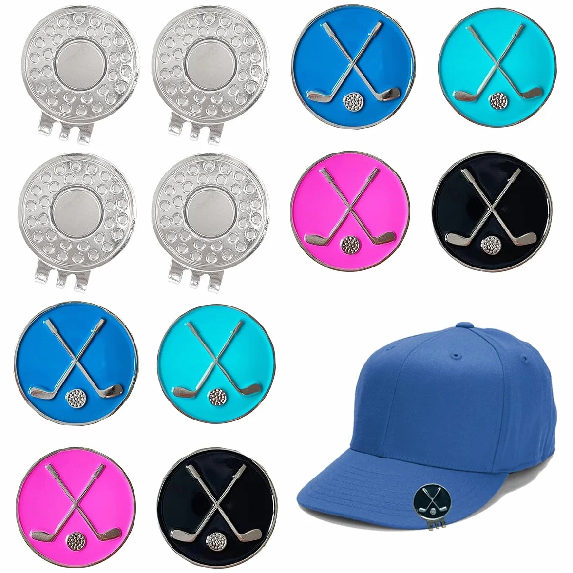 Marcatori per Palline da Golf Set di Fermagli Magnetici per Cappelli, Accessori Divertenti