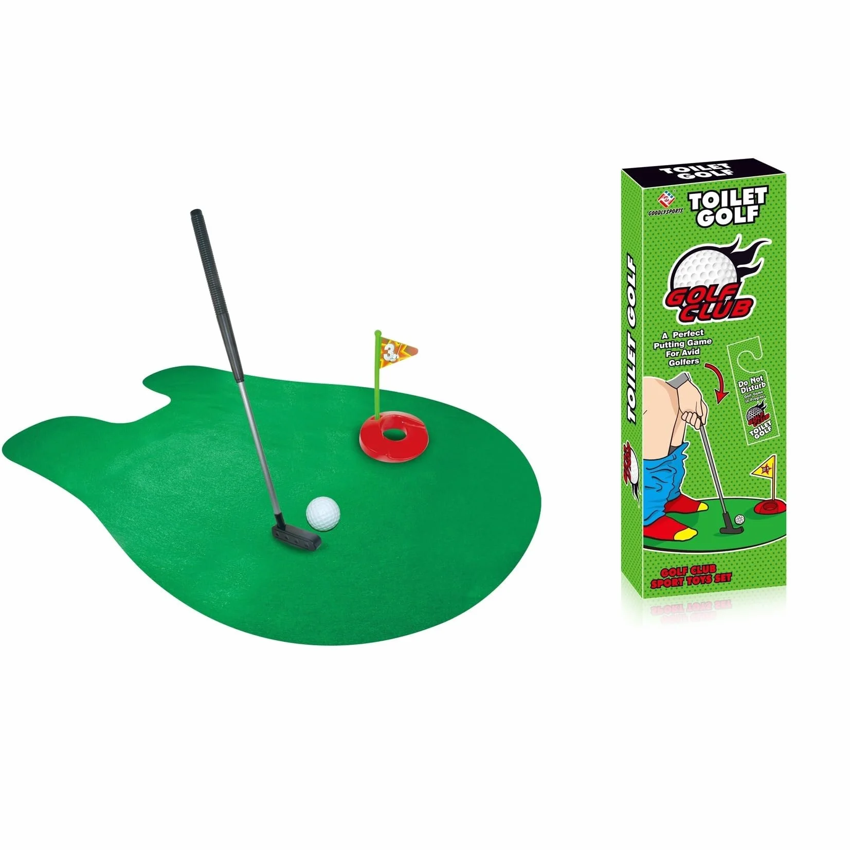 Kiuiom Divertente Minigolf Set 6 Pezzi con Mazza Tappetino 2 Palline Appendiabiti Regalo Uomo