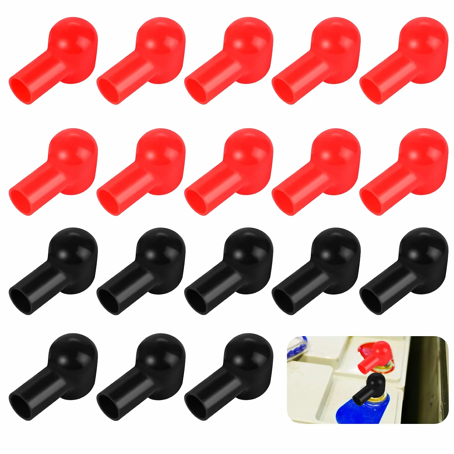 Coperchio del Terminale della Batteria, 20 Pezzi Terminali della Batteria Isolati per Tutti i Tipi di Auto, Coperchio del Terminale della Batteria dell'auto è Realizzato in Plastica Pvc Resistente