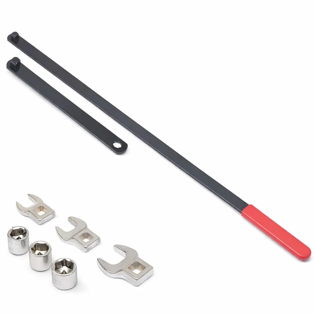 topolenashop Set 8 Chiavi Tendicinghia Lunghe per Cinghia a Serpentina – Bussole 13–18 mm e Aste 3/8” 1/2” – Kit per Tendicinghia Automatico a Molla Auto e Officina | FS-64050