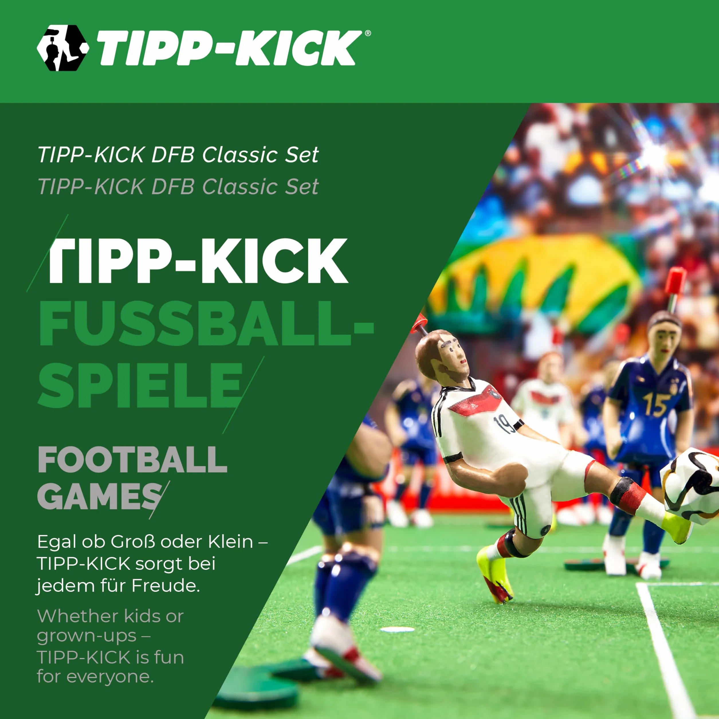 TIPP-Kick Dfb Classic 100 Anni Dfb Edizione Speciale – 2024 Gioco di Calcio per Bambini e Adulti con calciatori e portieri in Maglia da casa e da Trasferta della Squadra Nazionale DT