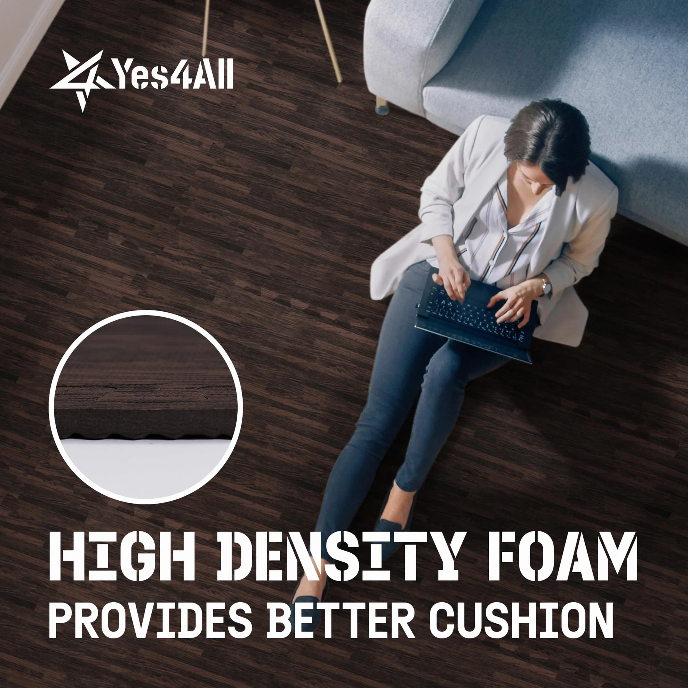 Yes4All 60x60 cm fino a 11,1 m² Set 6/12/30 Piastrelle per pavimenti in schiuma EVA, tappetino in schiuma, tappetino per palestra, tappetino ad incastro per garage, piscina all'aperto