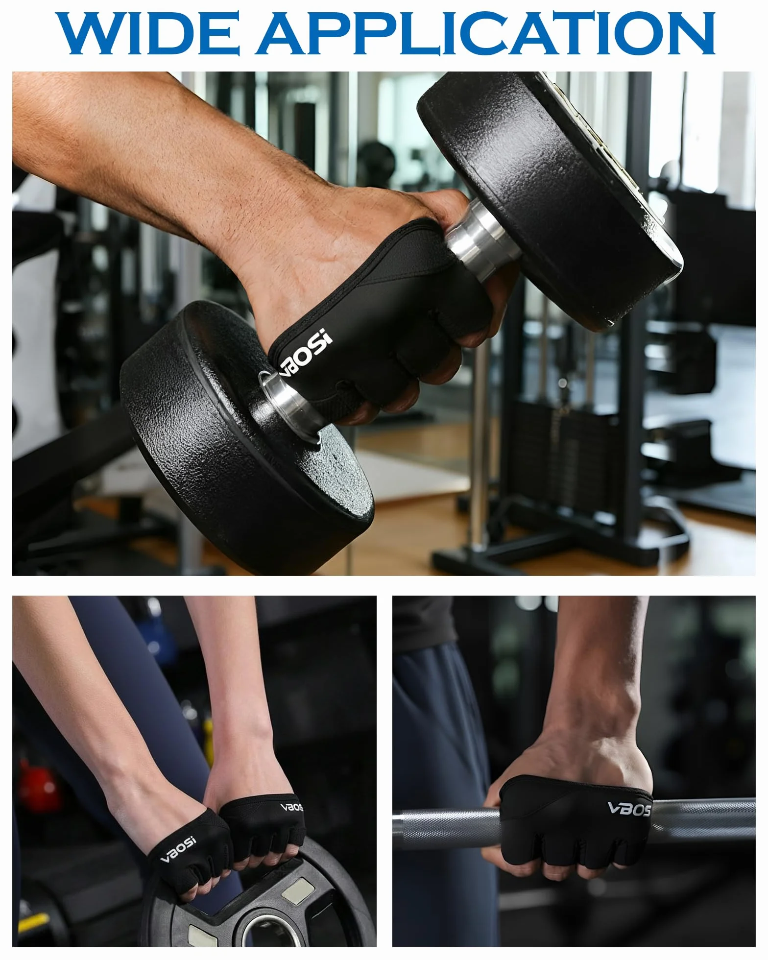 Guanti Palestra Uomo Donna Fitness Allenamento Sollevamento Pesi Antiscivolo Traspiranti Imbottitura Rinforzata