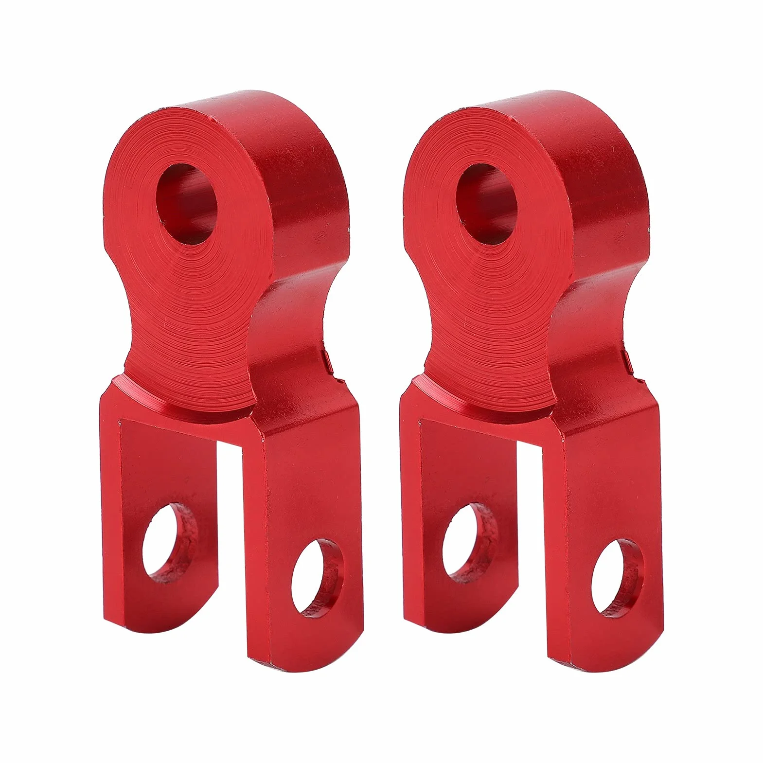 Buachois 2 Pezzi Riser Ammortizzatore Posteriore M10, Prolunga Altezza in Lega di Alluminio per Moto (Rosso)