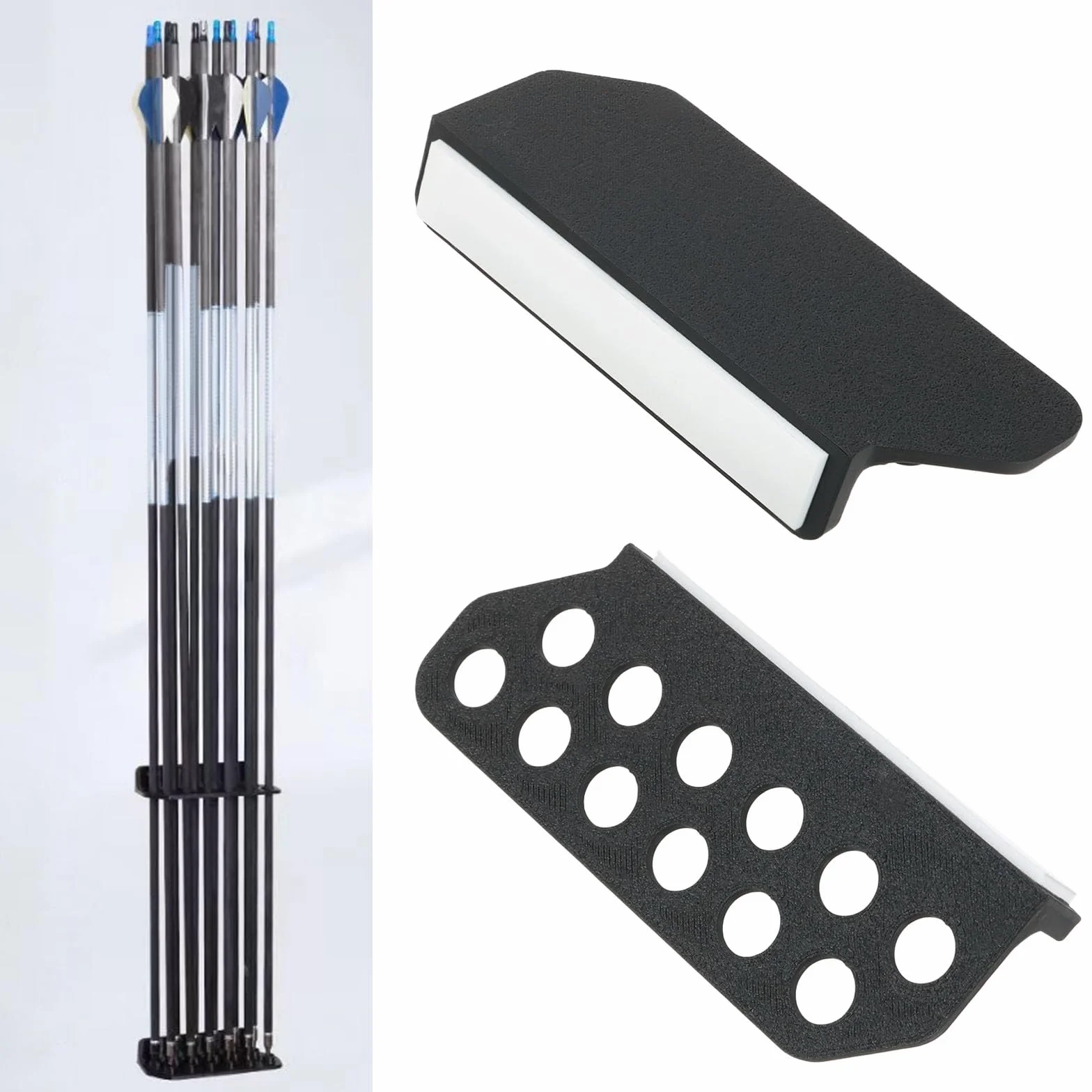 Supporti per Frecce da Parete per 12 Frecce Neri 11x4,2x2 Cm per Fibra di Vetro Alluminio Legno