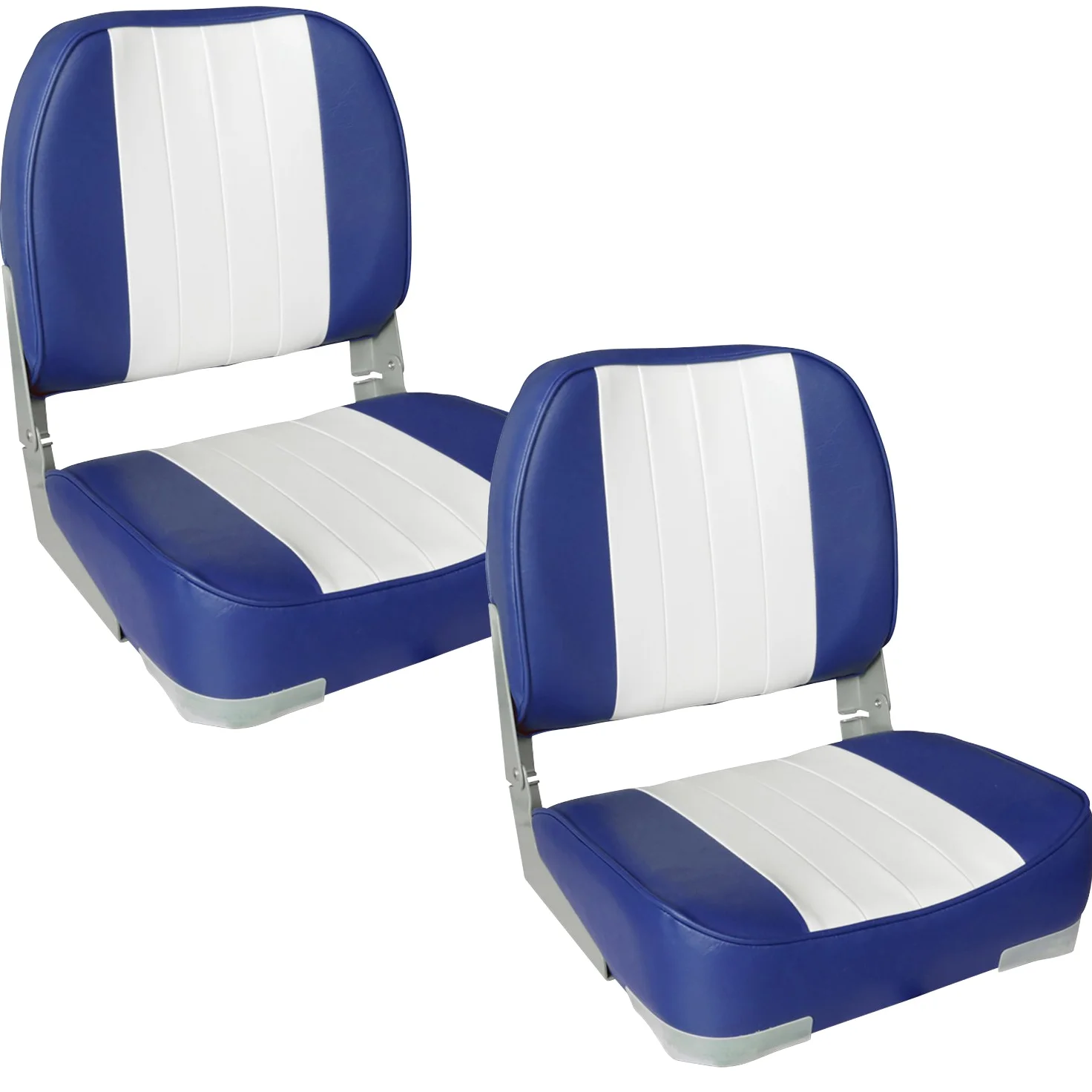 [pro.tec] 2x Sedile barca (blu - bianco) - di similpelle impermeabile / sedile timone / impermeabile / imbottito /sedile pescatore / persistente ad UV