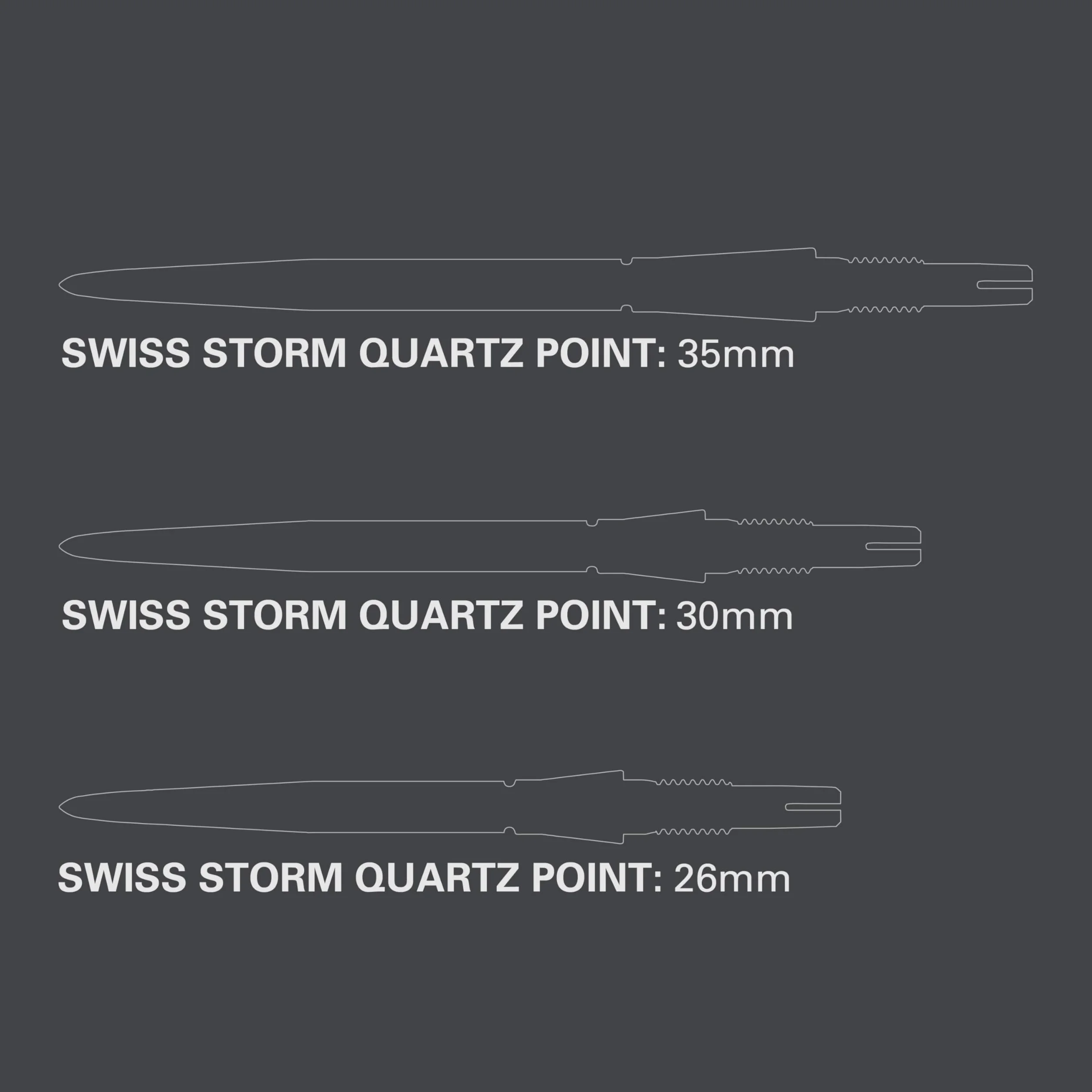 Target Darts Swiss Point Storm Dart Points Quarzo Set di 3 Punte 26MM 30MM 35MM Oro Argento Nero Accessori per Freccette Professionali