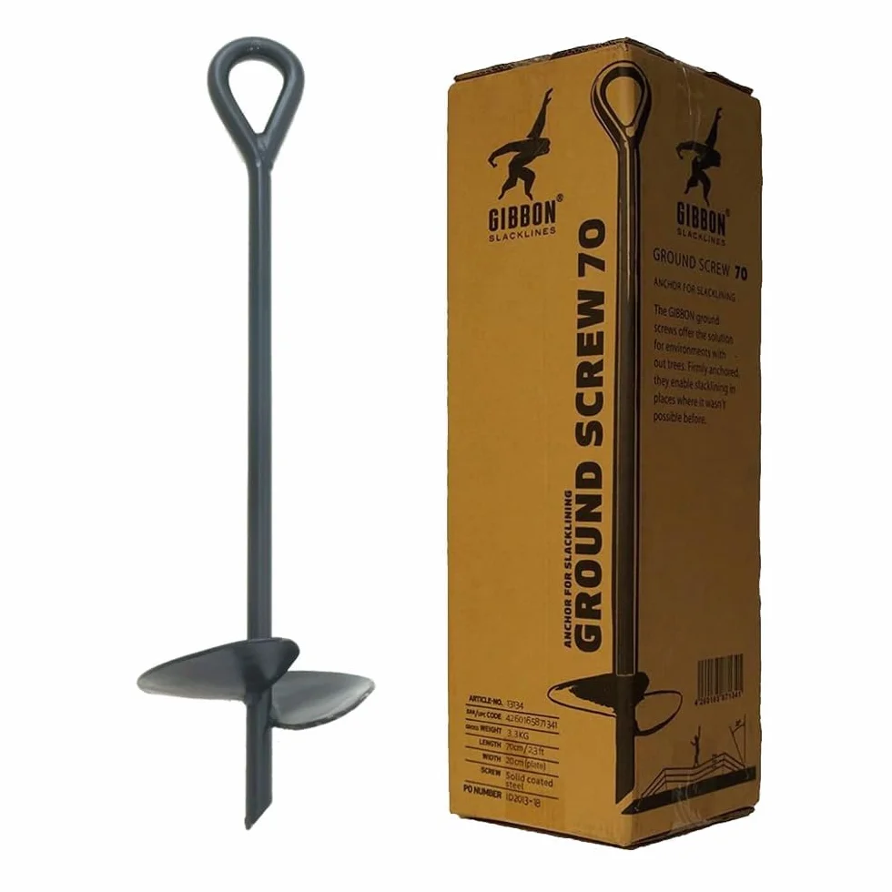 Gibbon Picchetto da Avvitamento a Terra per Slackline, Schwarz