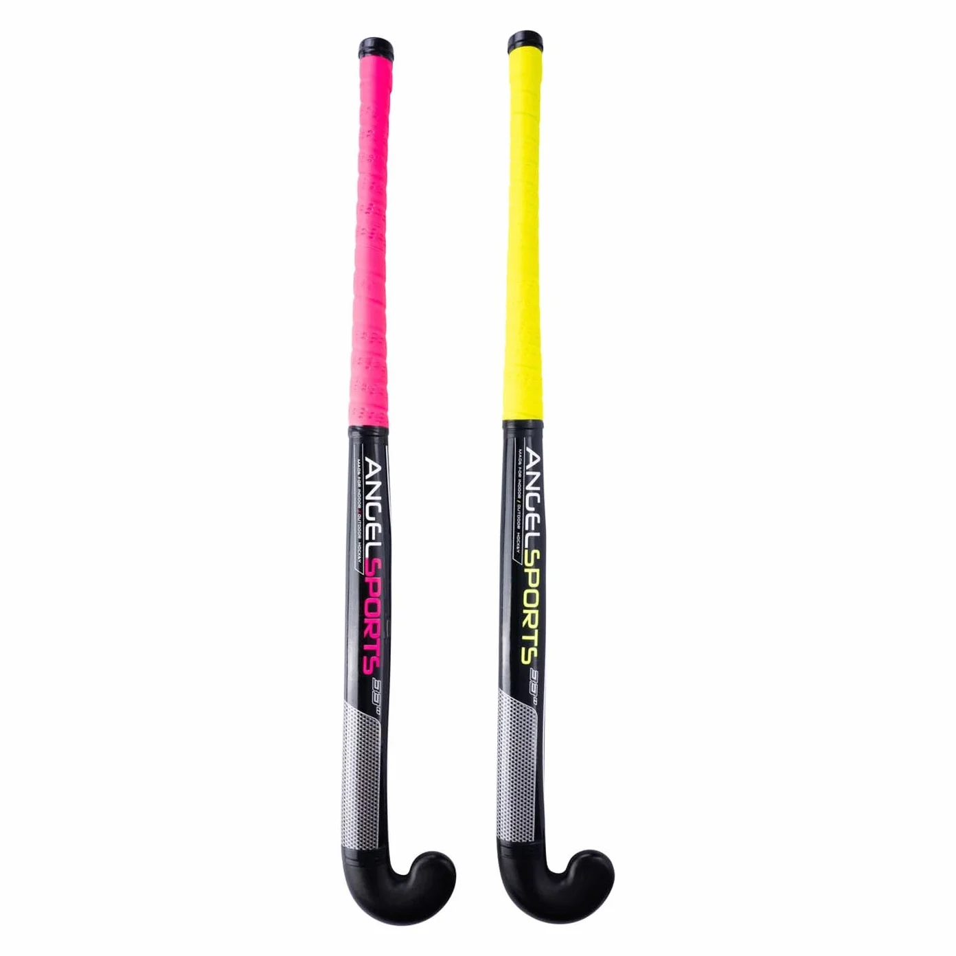 AK Sport Hockey Ball Set 2 Bastoni + Palla, Giallo, 84 cm