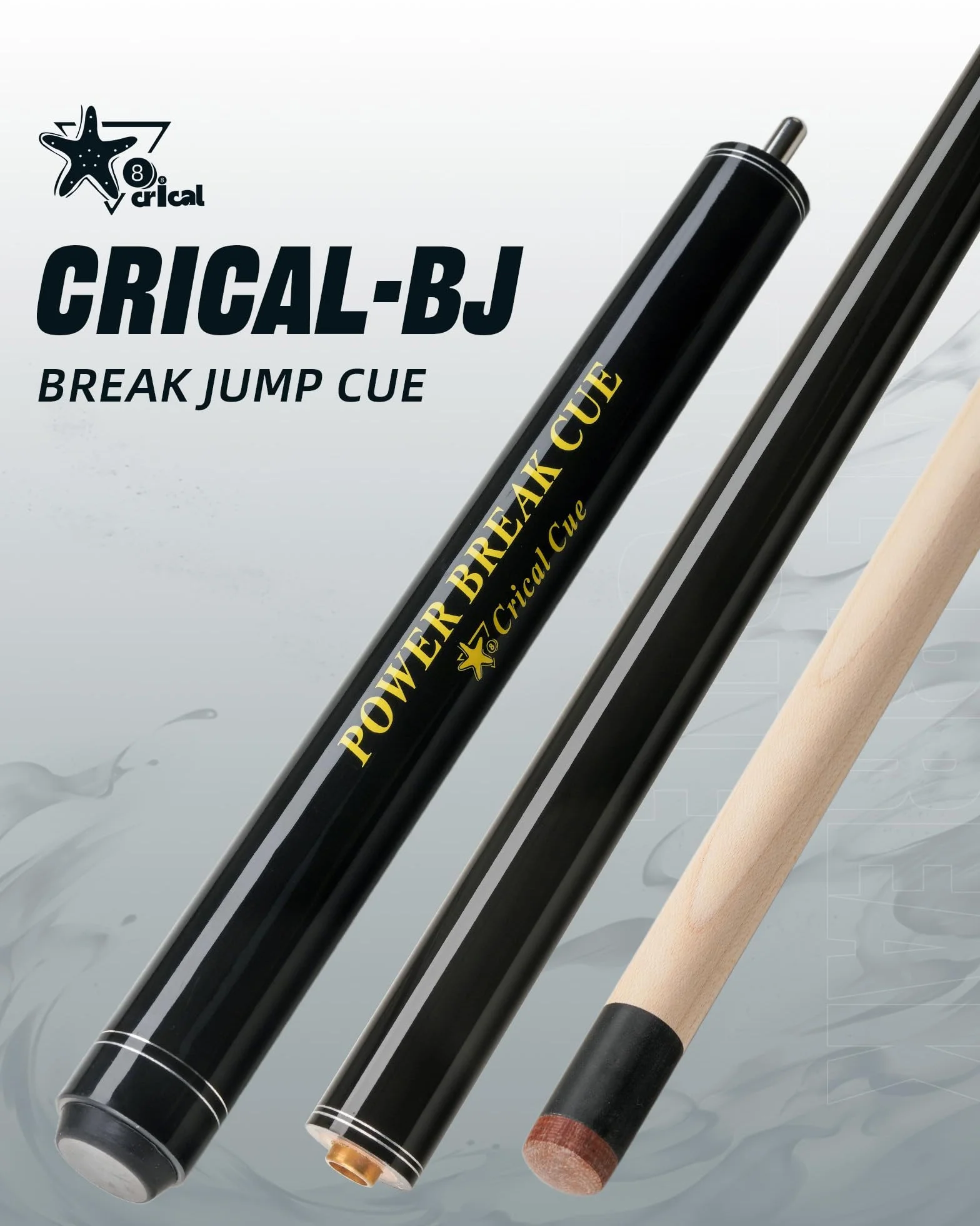 CRICAL Break Jump Stecca da Biliardo 3 Pezzi Punta 13,5 mm Albero in Acero Canadese