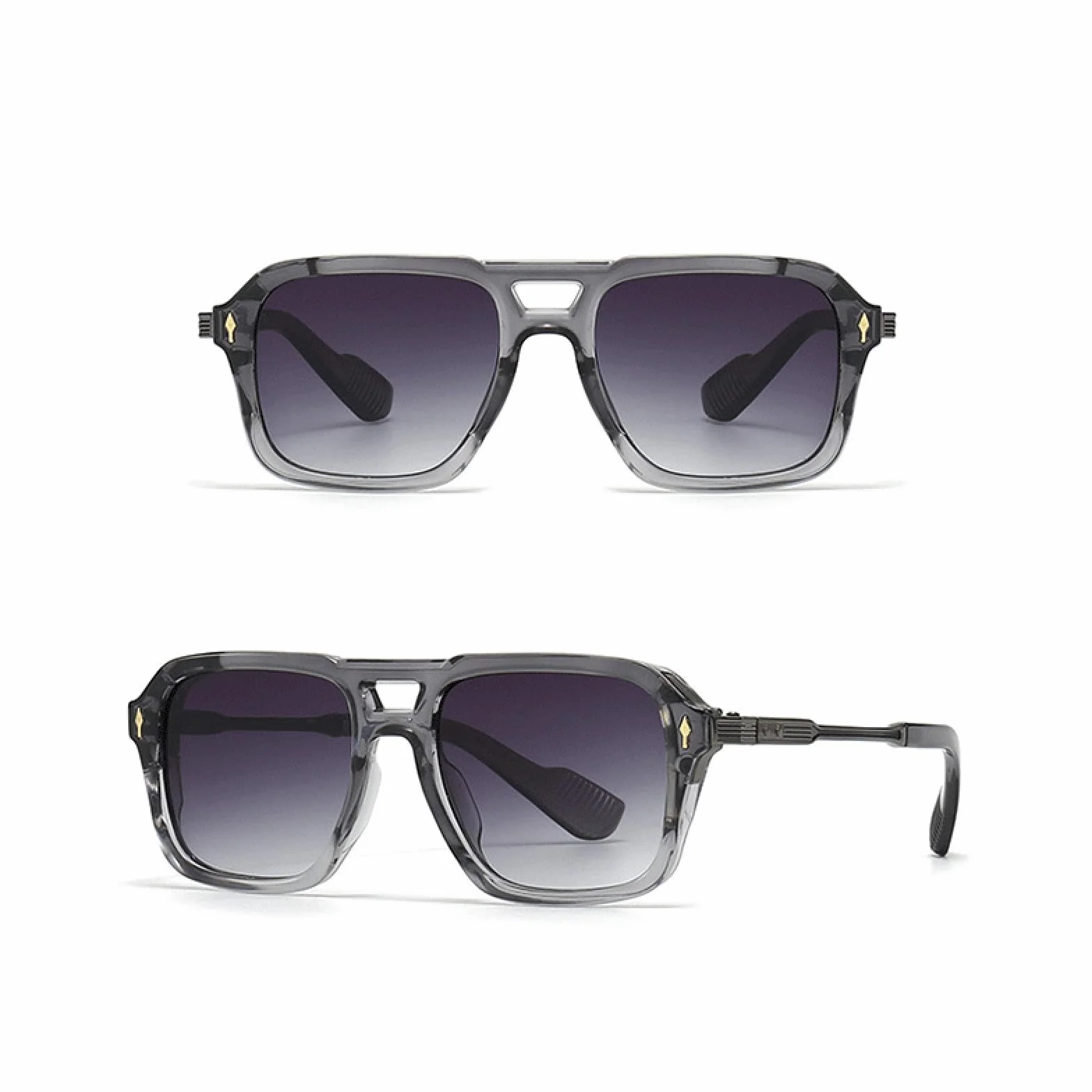 Okulary przeciwsłoneczne UV400 retro podwójny mostek unisex