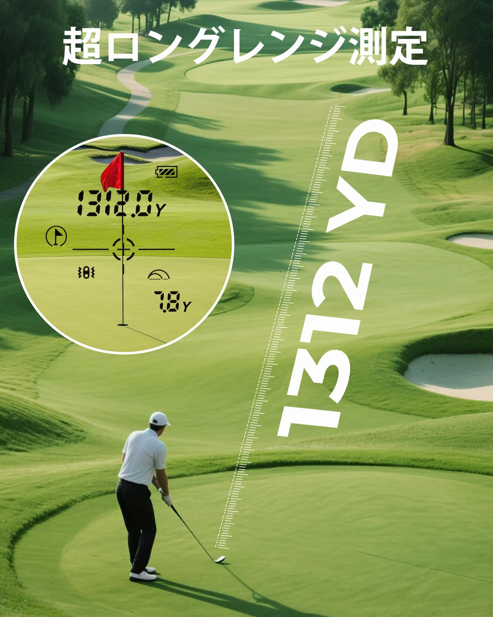 CIGMAN Telemetro Golf/Caccia Da 1200M con Display LCD Telemetri da Golf, con Pendenza,Ricaricabile via USB,Bloccaggio Degli Alberi Bandiera, Funzione magnetica inclusa, Accessori da golf