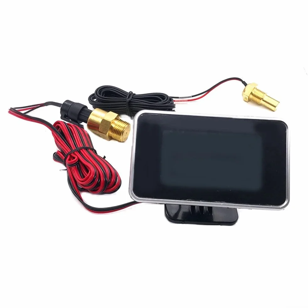 Manometro digitale LCD 4 in 1 per auto con misuratore di pressione dell'olio, visualizzazione della temperatura dell'acqua, indicatore del livello del carburante e voltmetro, ampia gamma 9-39 V
