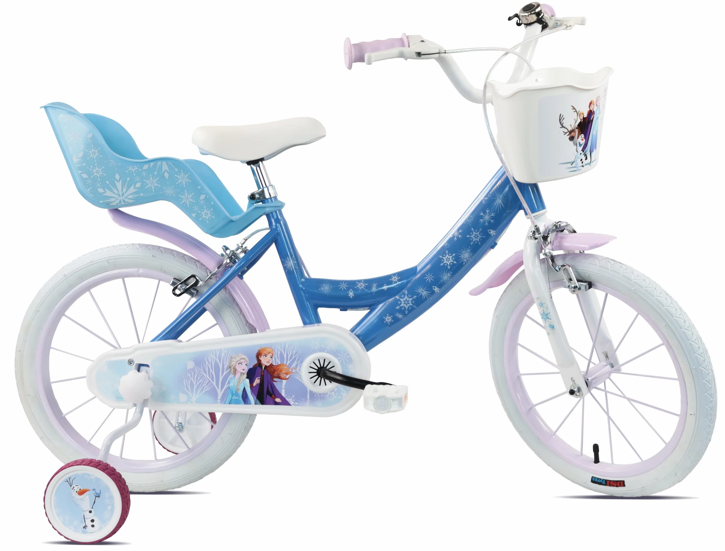 Denver Bicicletta Bambina 16 Pollici Frozen, Rotelle Rimovibili, Freni Caliper, Telaio Acciaio