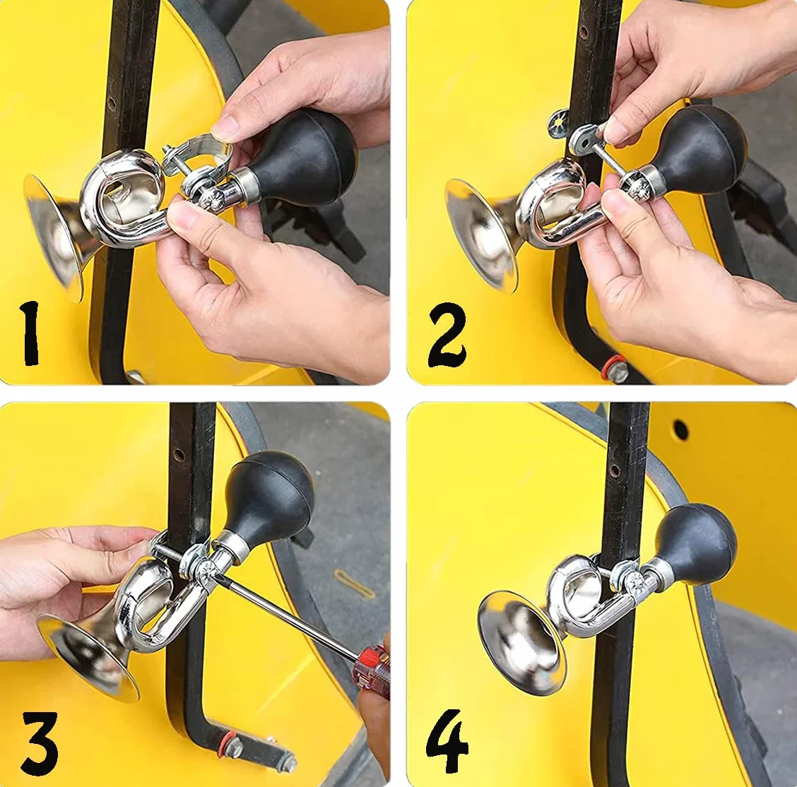 Clacson per bicicletta Forte Suono durevole Clip regolabile Facile installazione