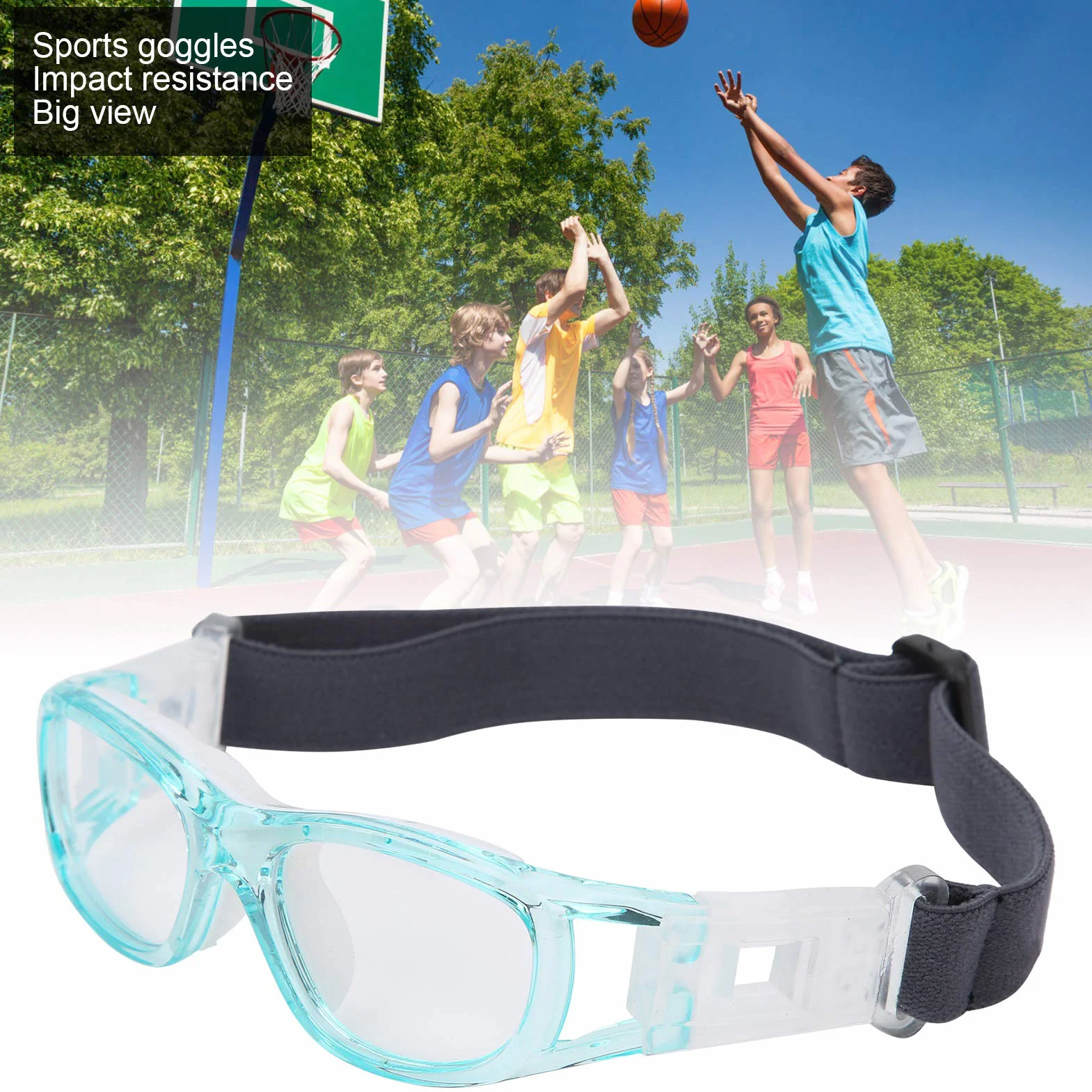 Occhiali da calcio protettivi per bambini per basket, calcio, hockey (blue)