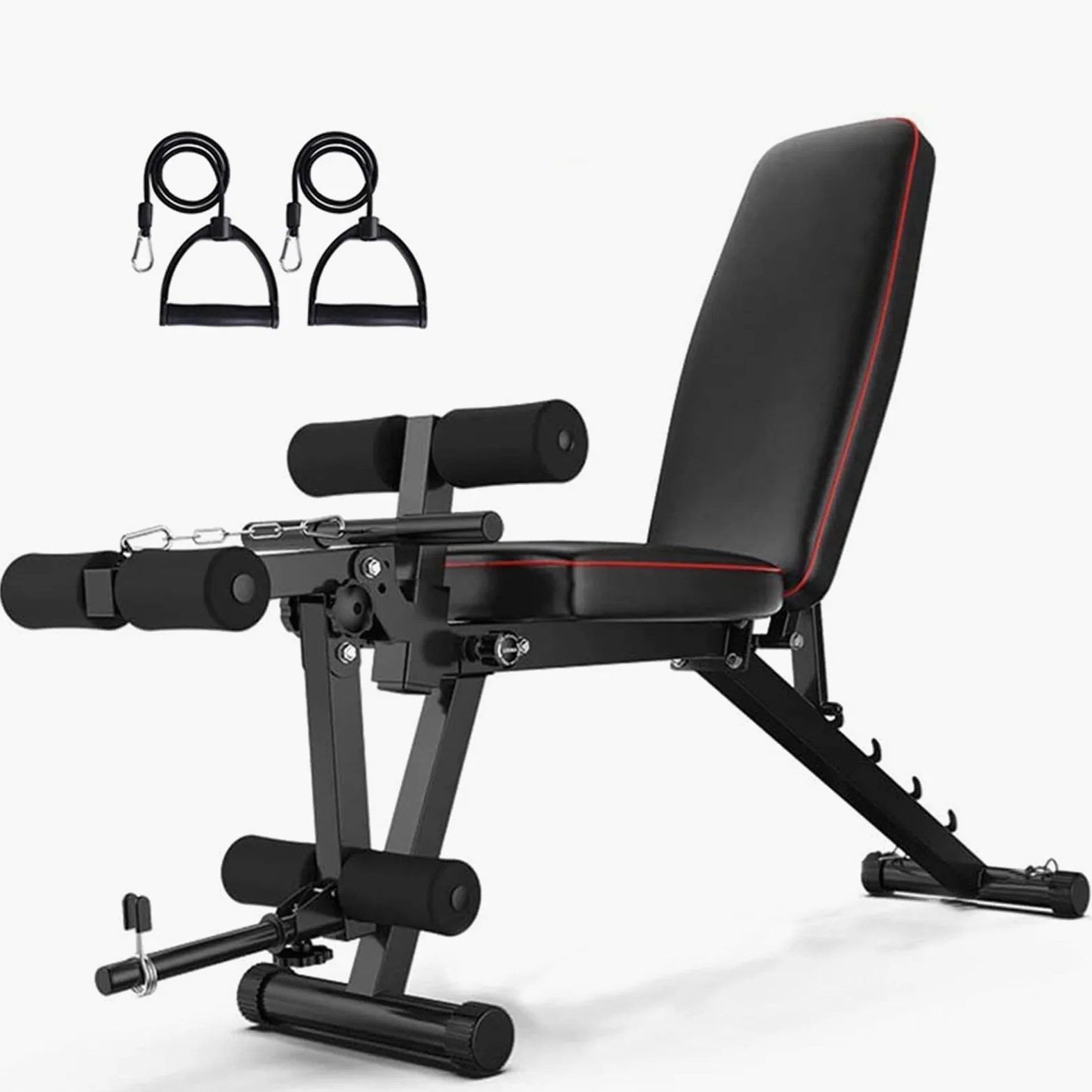 GJXJY Panca Pesi Regolabile Multifunzione con Leg Extension E Leg Curl Panca Pesi Schienale Regolabile in 4 Livelli per Casa e Palestra, Carico Massimo 200 kg