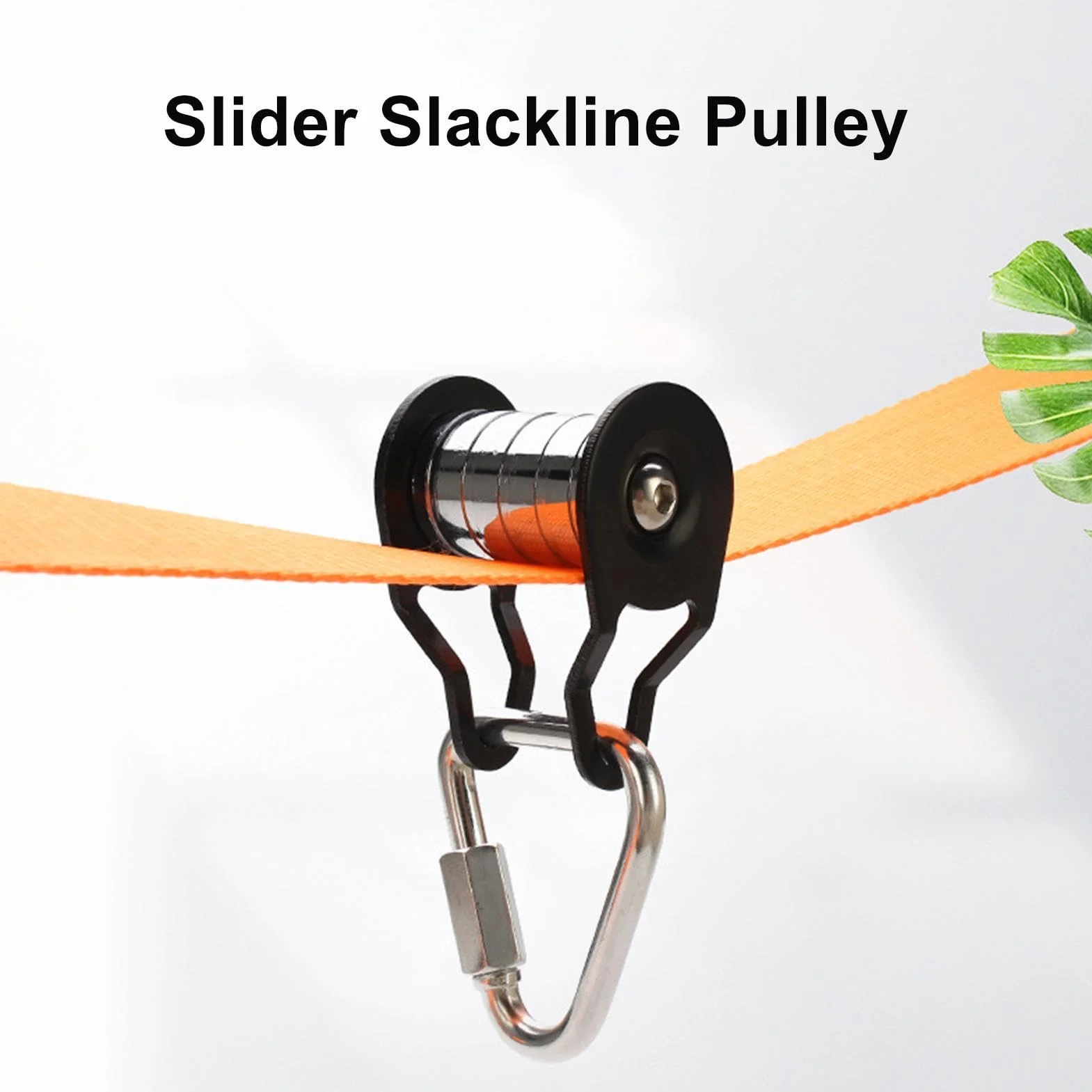 Puleggia per Slackline Carrucola Robusta 5 Rulli Cavo d'Acciaio