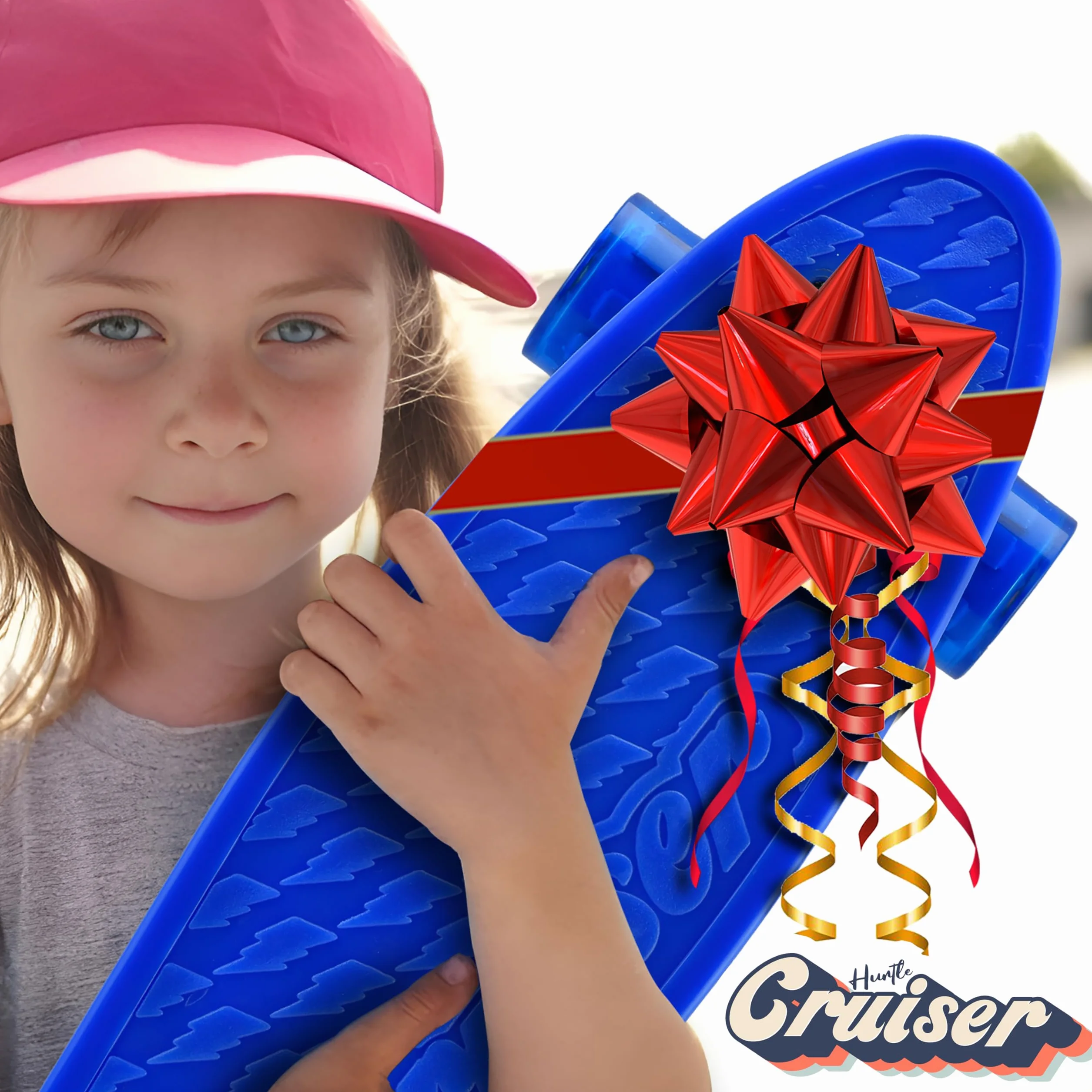 Hurtle Skateboard Mini Cruiser, Tavola PP 15,24 Centimetri, Doppio Kick, Truck in Alluminio 8,26 Centimetri, Ruote PU con LED, per Bambini da 5 Anni, Adolescenti e Adulti.