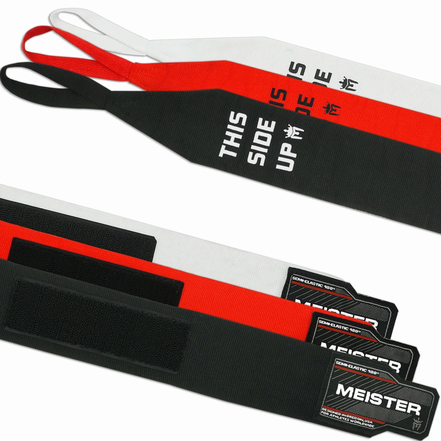 Meister Bende Semi-Elastiche per Adulti da 180 in (457 cm) per MMA e Boxe - Confezione da 3 Paia