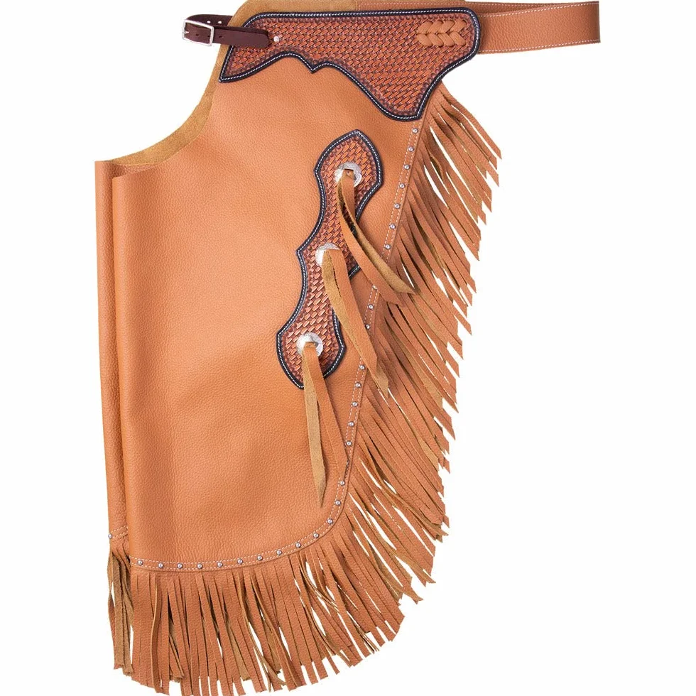 Chinks in pelle western con carré lavorato uomo donna bambino ST-011