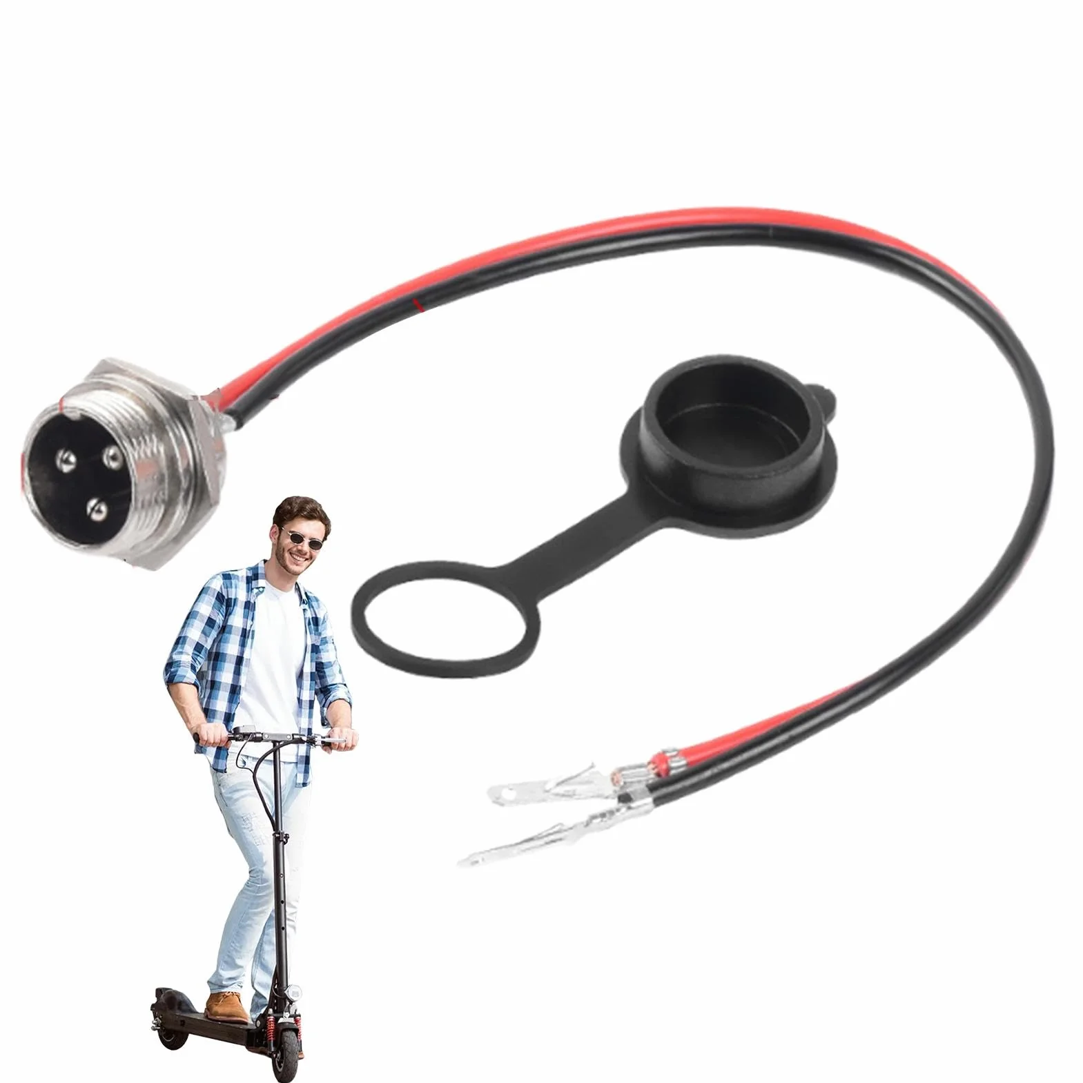 Porta di Ricarica Scooter 3 Pin Connettore Testa Aeronautica