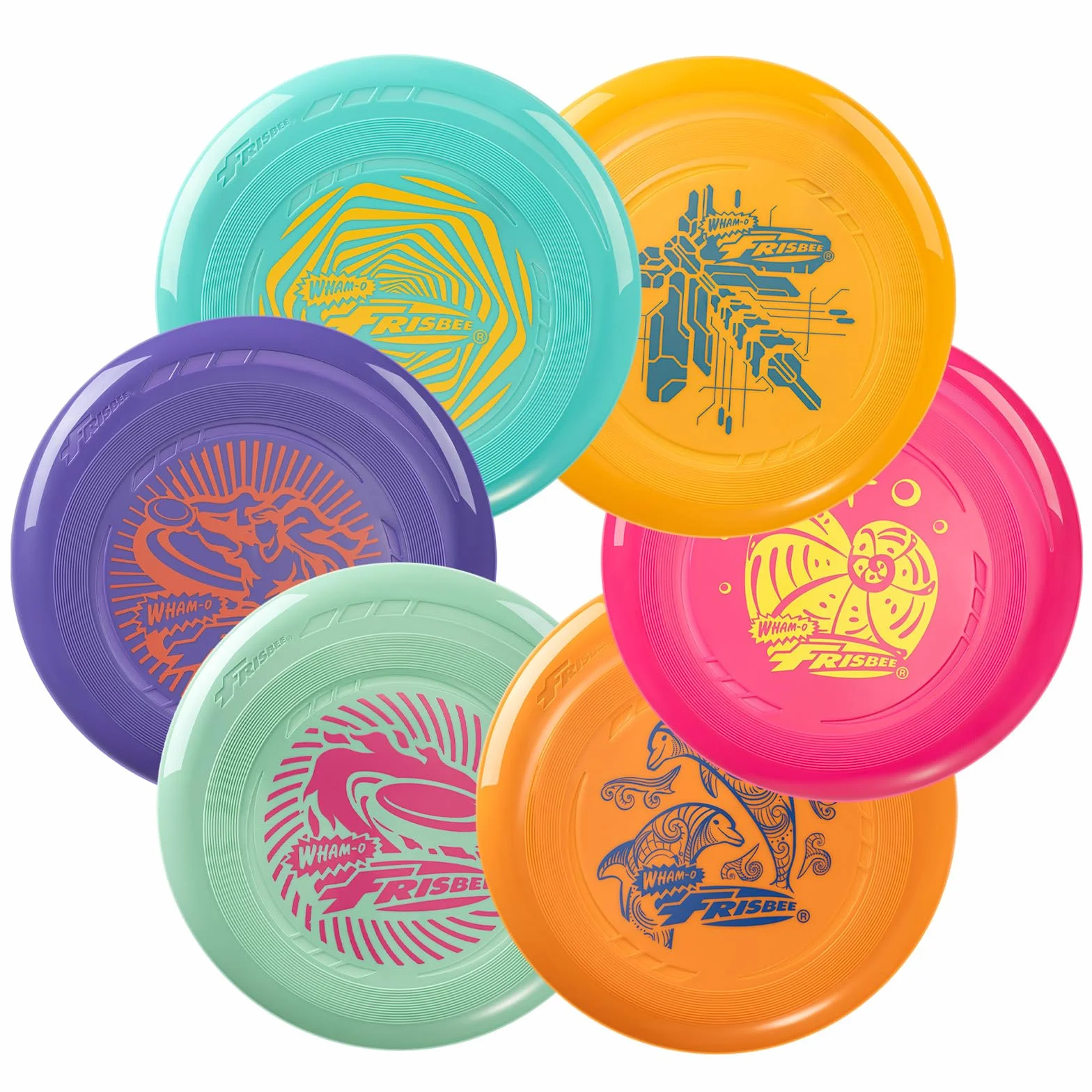 Wham-O Frisbee 2 Pack Dischi Volanti 22.86 cm Leggeri Colorati per Principianti Bambini Ragazzi Ragazze 5+ Anni Gioco Esterno Spiaggia Parco Giardino 70g