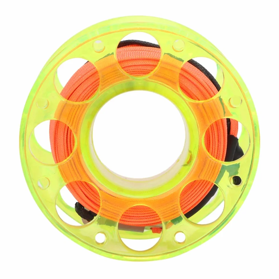 Keenso Bobina da Immersione 15 m, Mulinello da Pesca con Gancio a Forma di P, Giallo